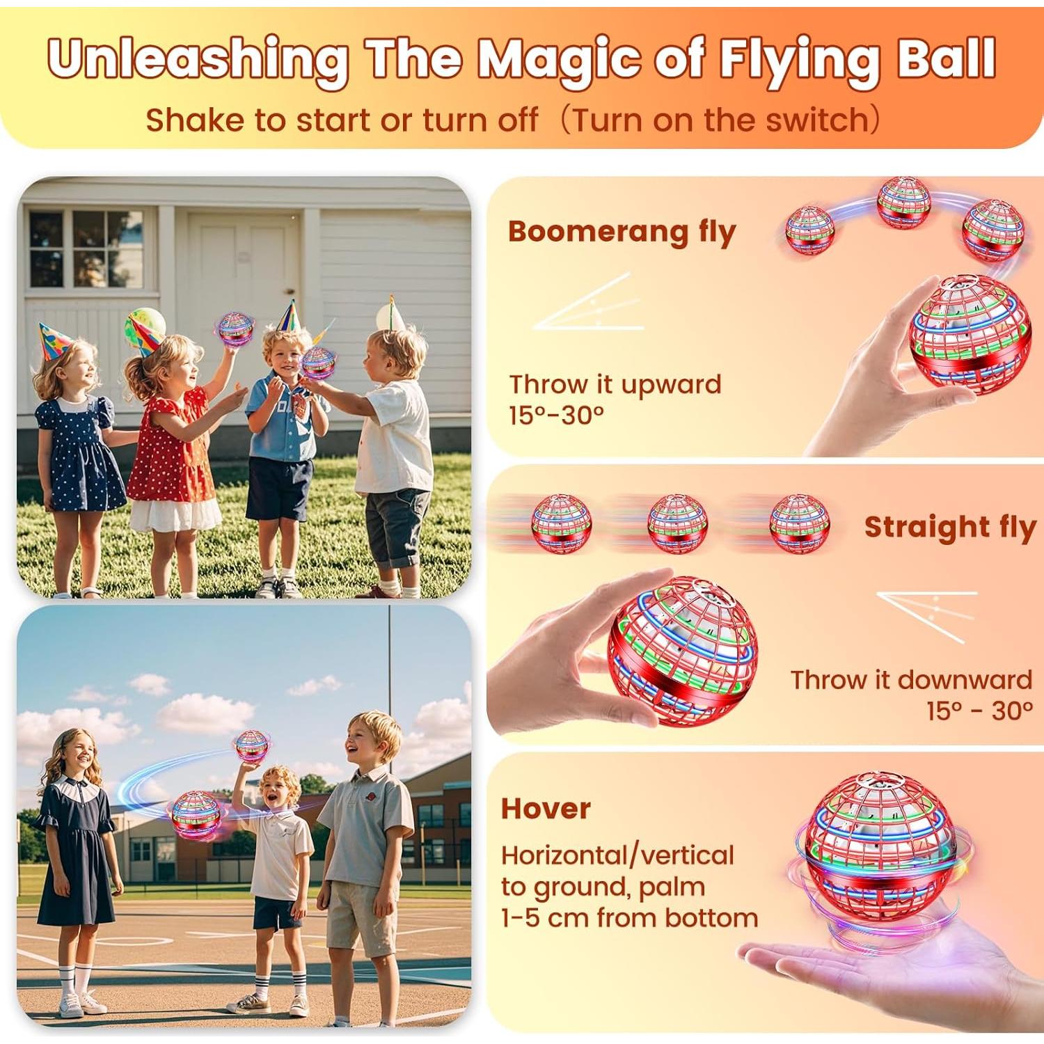 Bola Voladora LED NWLAEWR Mini Drone Rojo Brillante