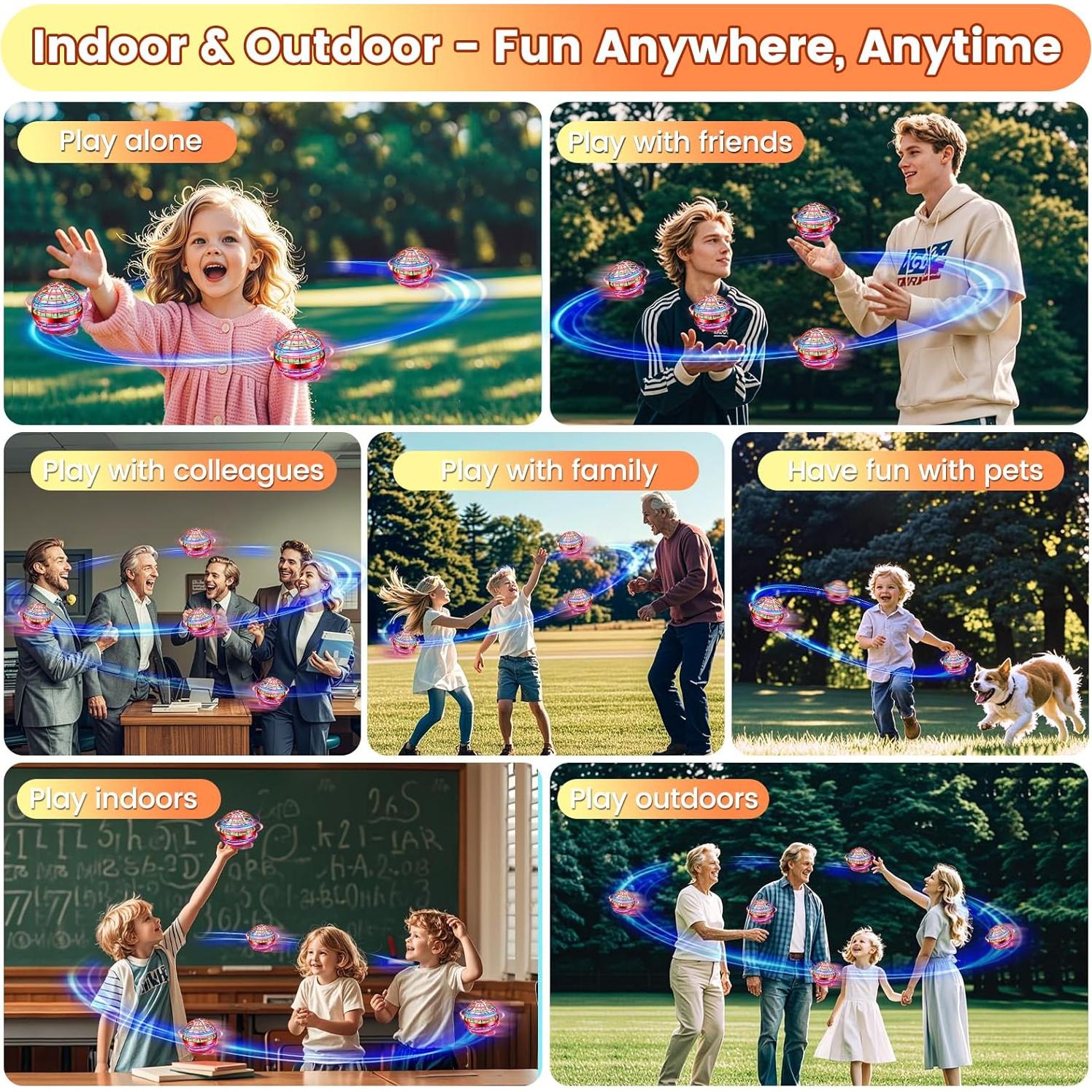 Bola Voladora LED NWLAEWR Mini Drone Rojo Brillante