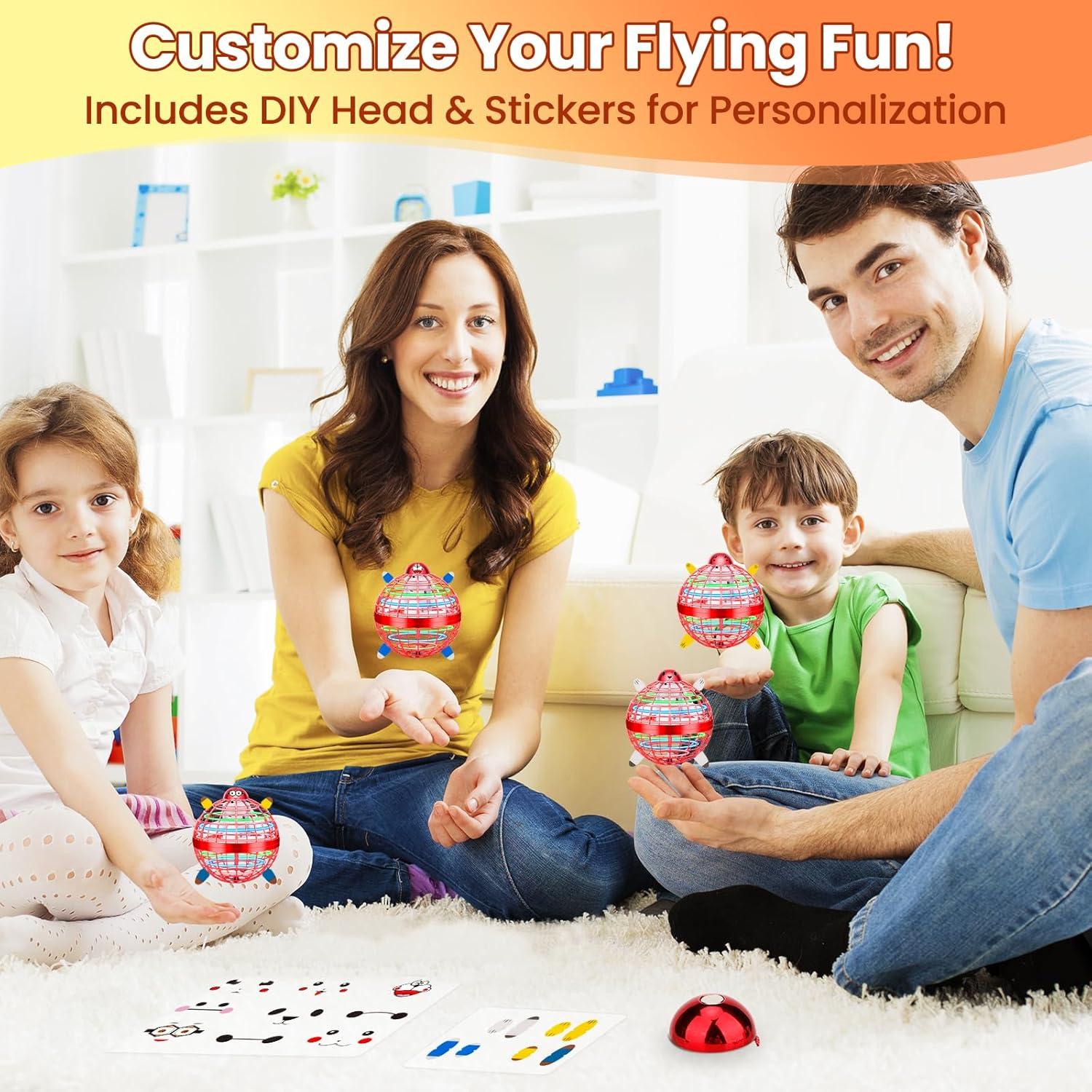 Bola Voladora LED NWLAEWR Mini Drone Rojo Brillante