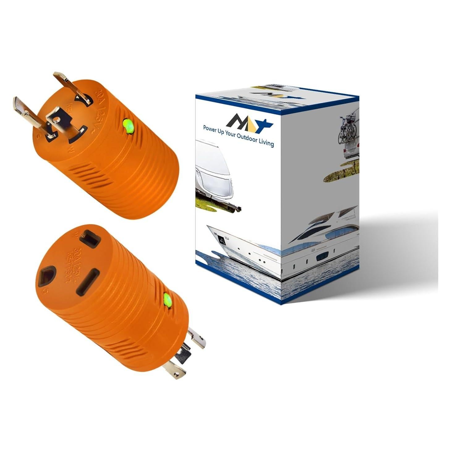 Adaptador RV 30A TAIWAN L5-30P a TT-30R con LED