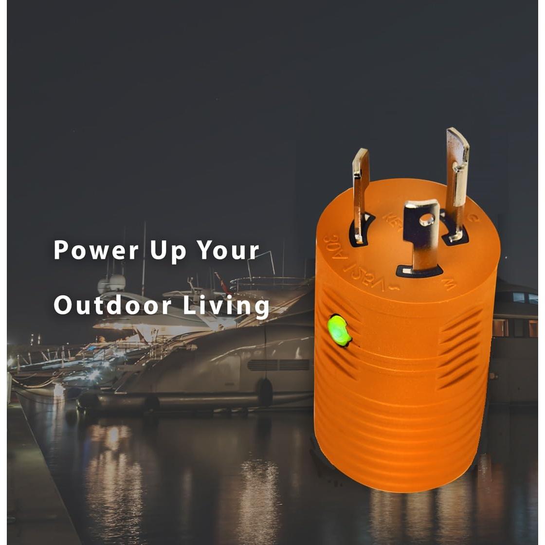 Adaptador RV 30A TAIWAN L5-30P a TT-30R con LED