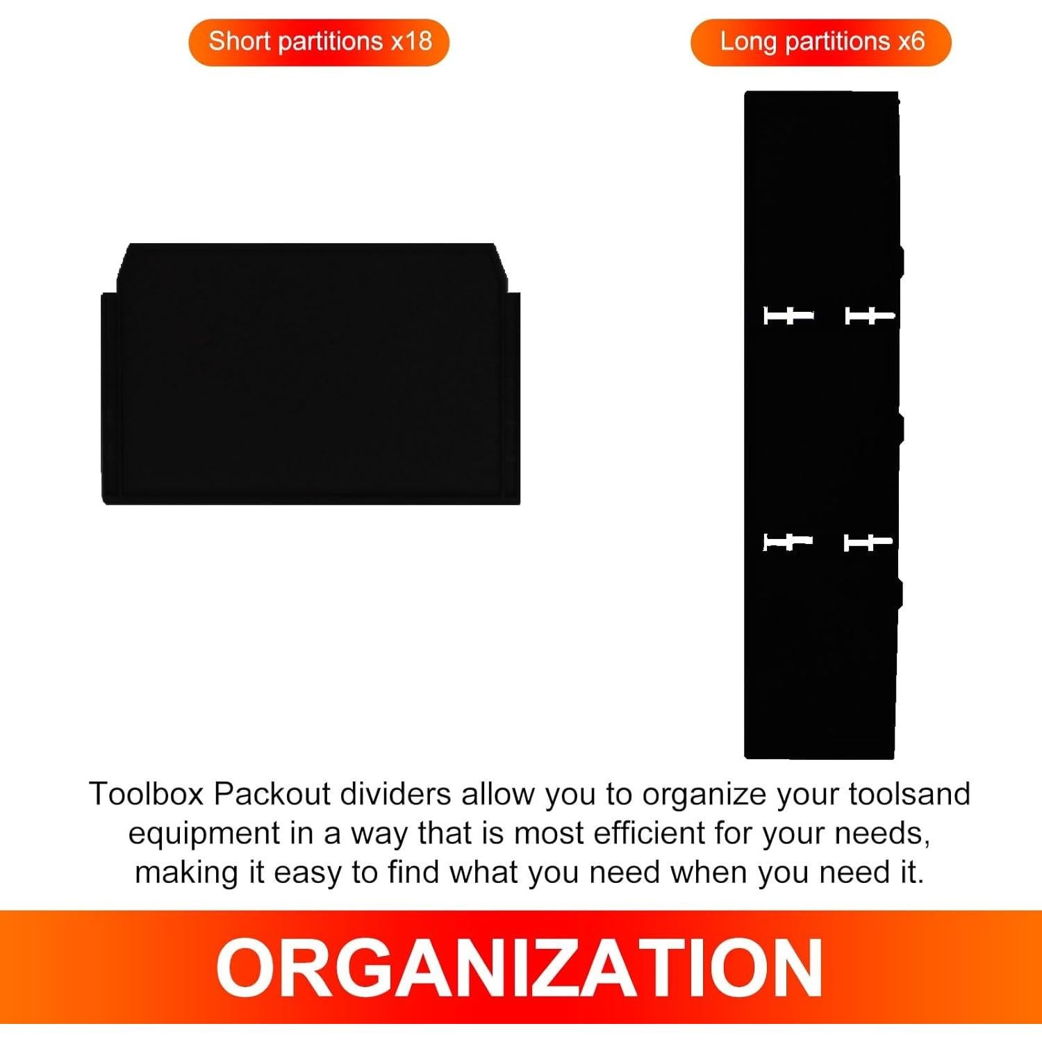 Divisores de Cajón Packout VYH 48-22-8473 Negro - 3 Piezas