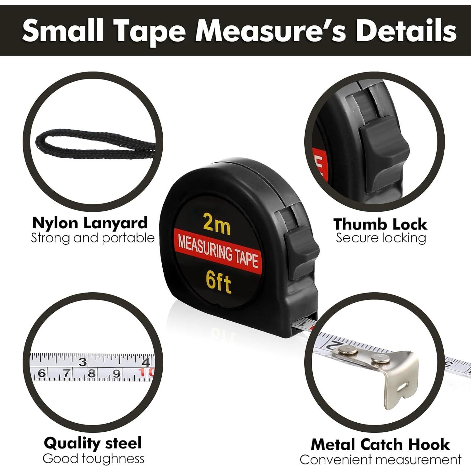 50 Cintas Métricas Retráctiles 2m Copkim - Regalos Prácticos