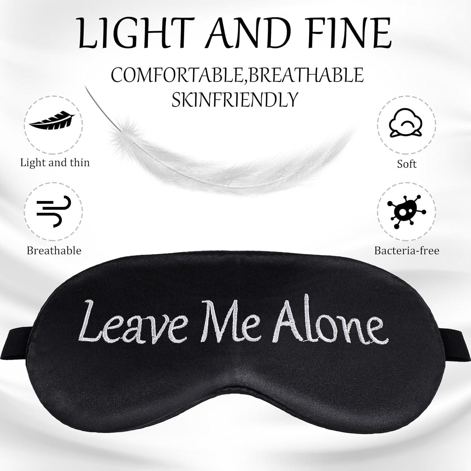 Geyoga 4 Piezas Máscaras de Ojos de Seda Ajustables para Dormir