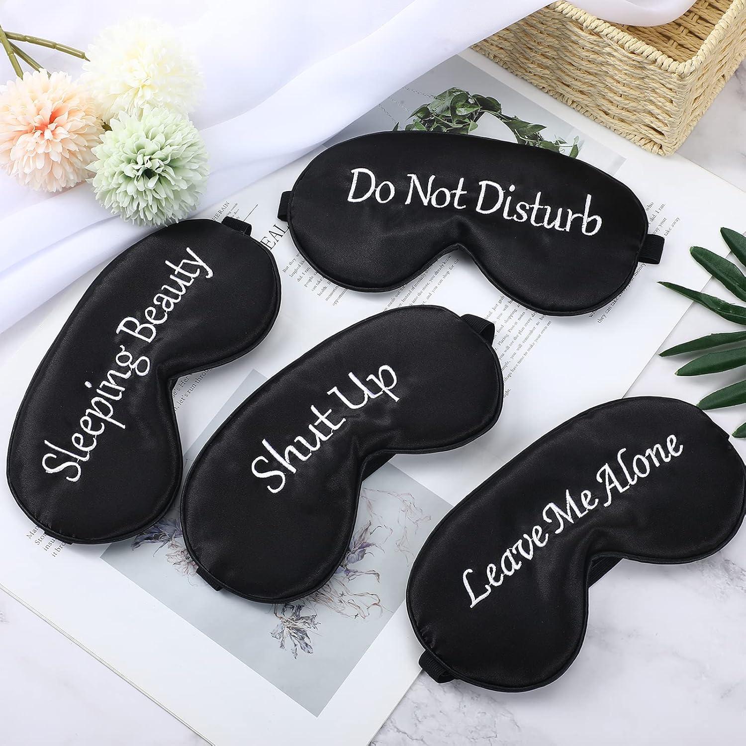 Geyoga 4 Piezas Máscaras de Ojos de Seda Ajustables para Dormir