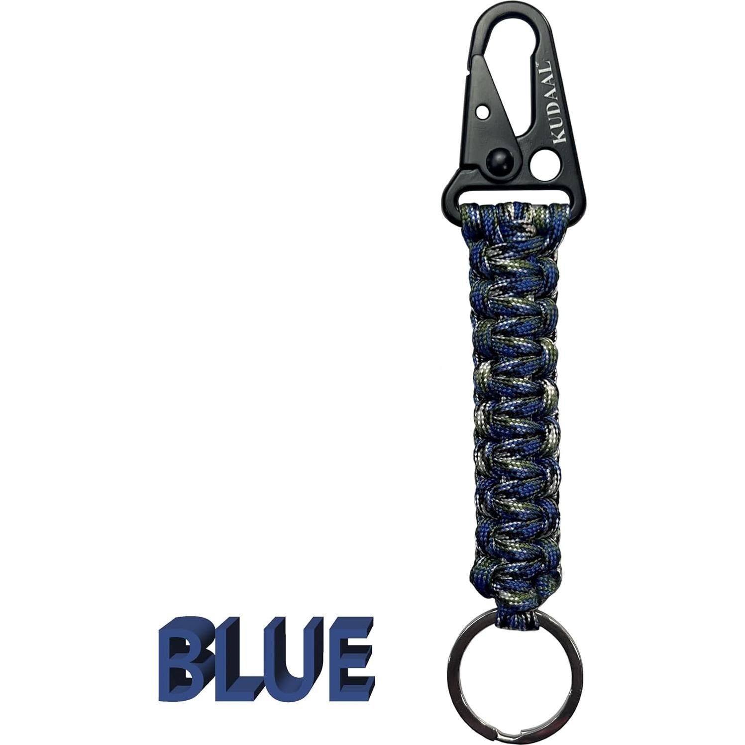 Llave de Paracord KUDAAL con Mosquetón y Clip Ampliado 16 cm