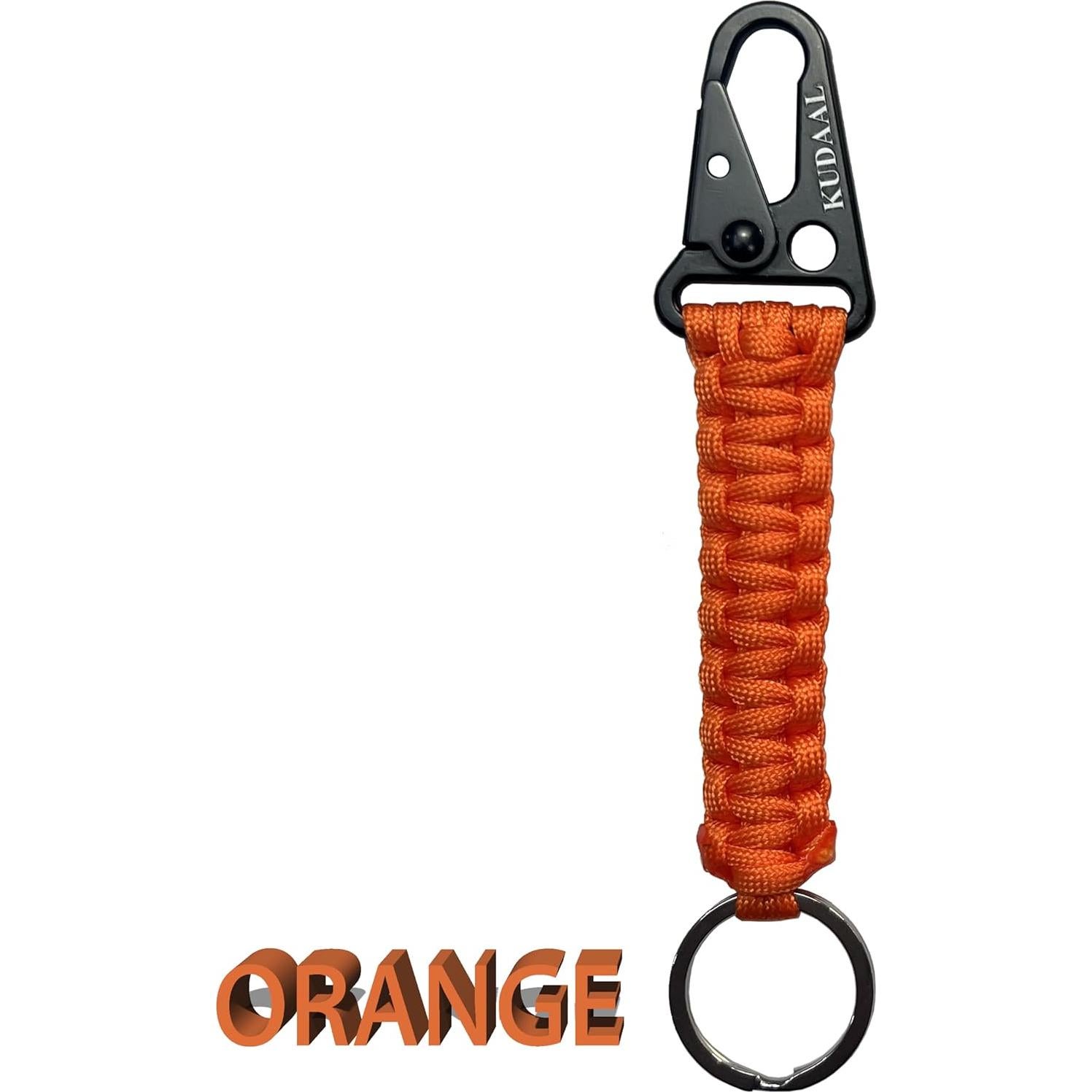 Llave de Paracord KUDAAL con Mosquetón y Clip Ampliado 16 cm