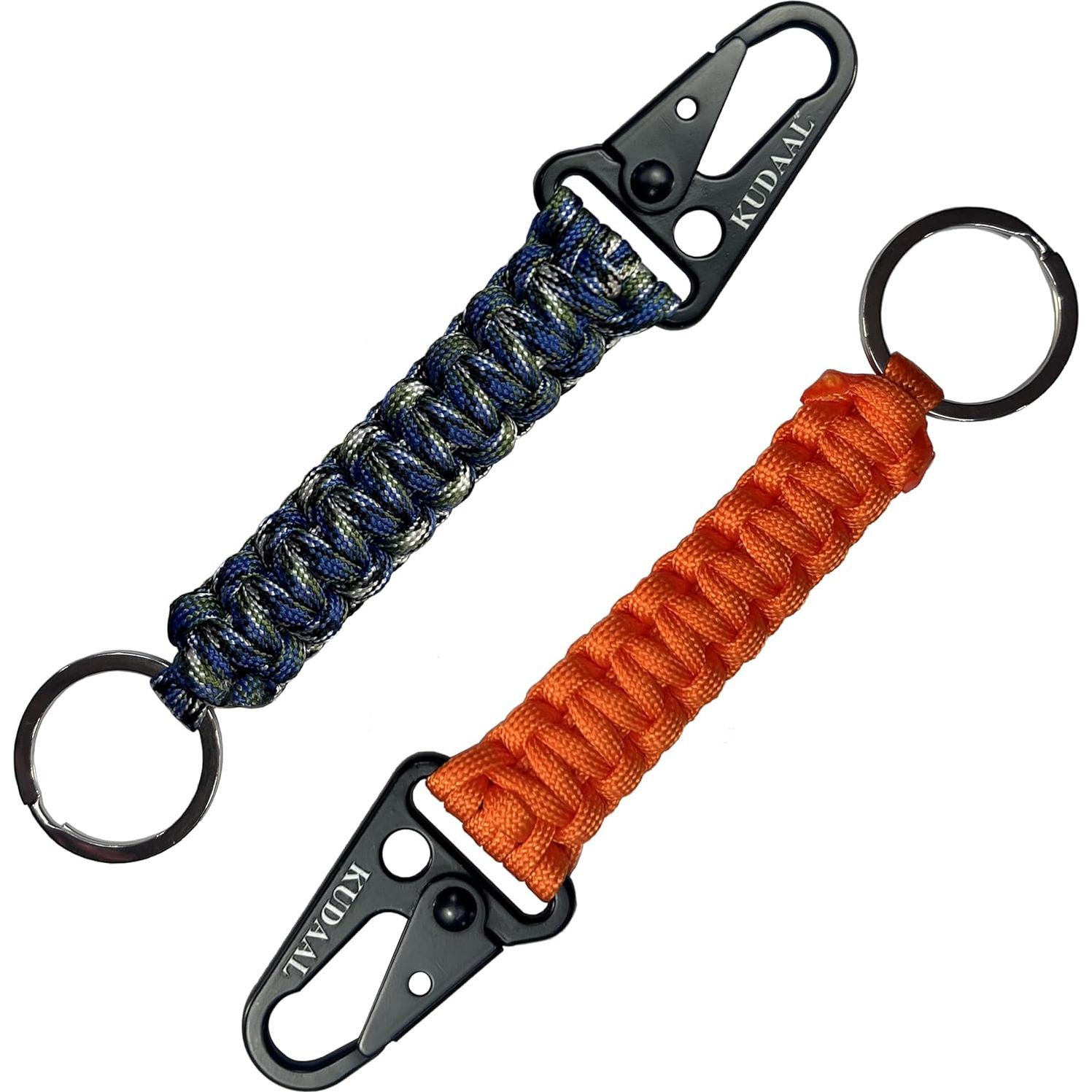 Llave de Paracord KUDAAL con Mosquetón y Clip Ampliado 16 cm