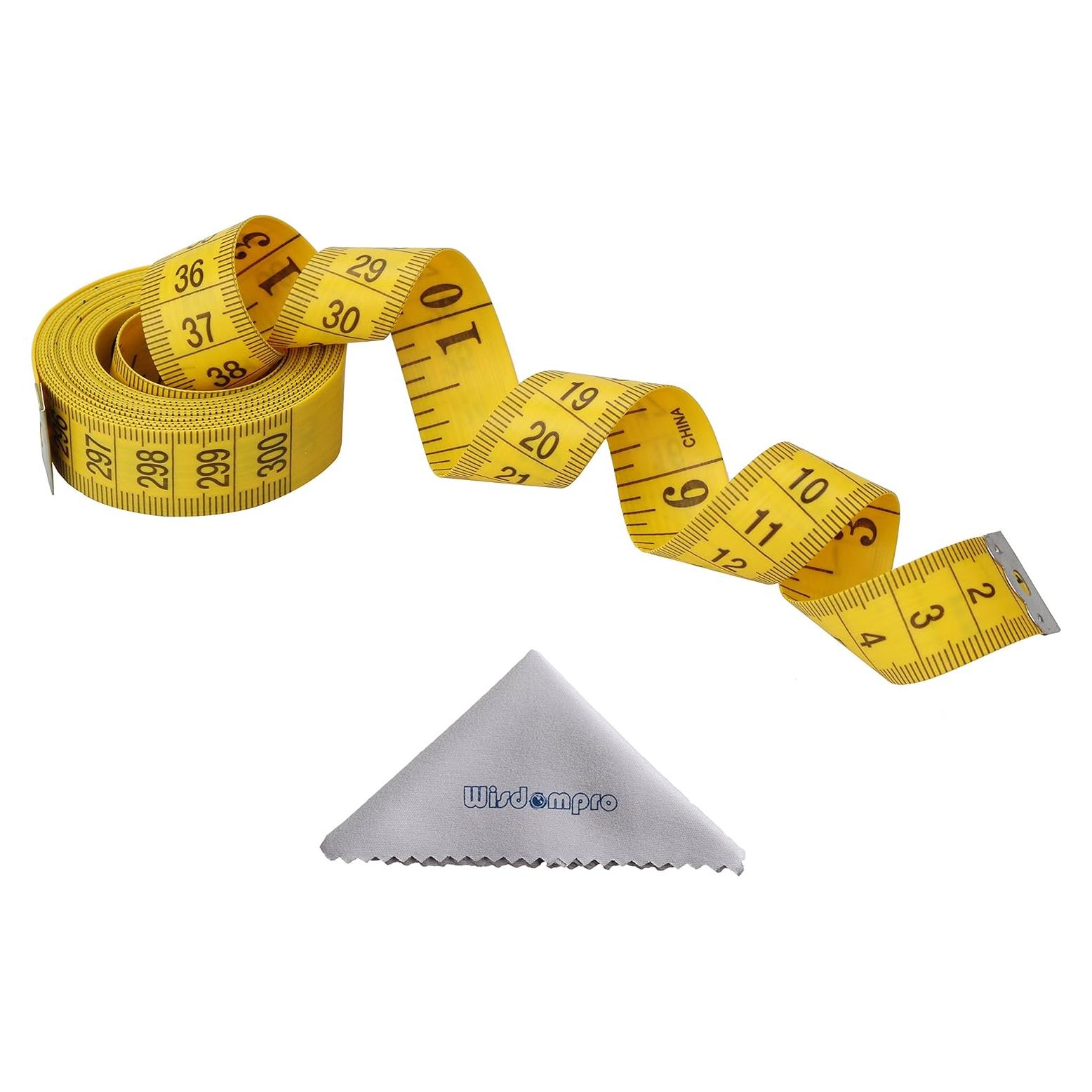 Cinta Métrica Suave Wisdompro 300 cm Amarillo PVC Fibra de Vidrio