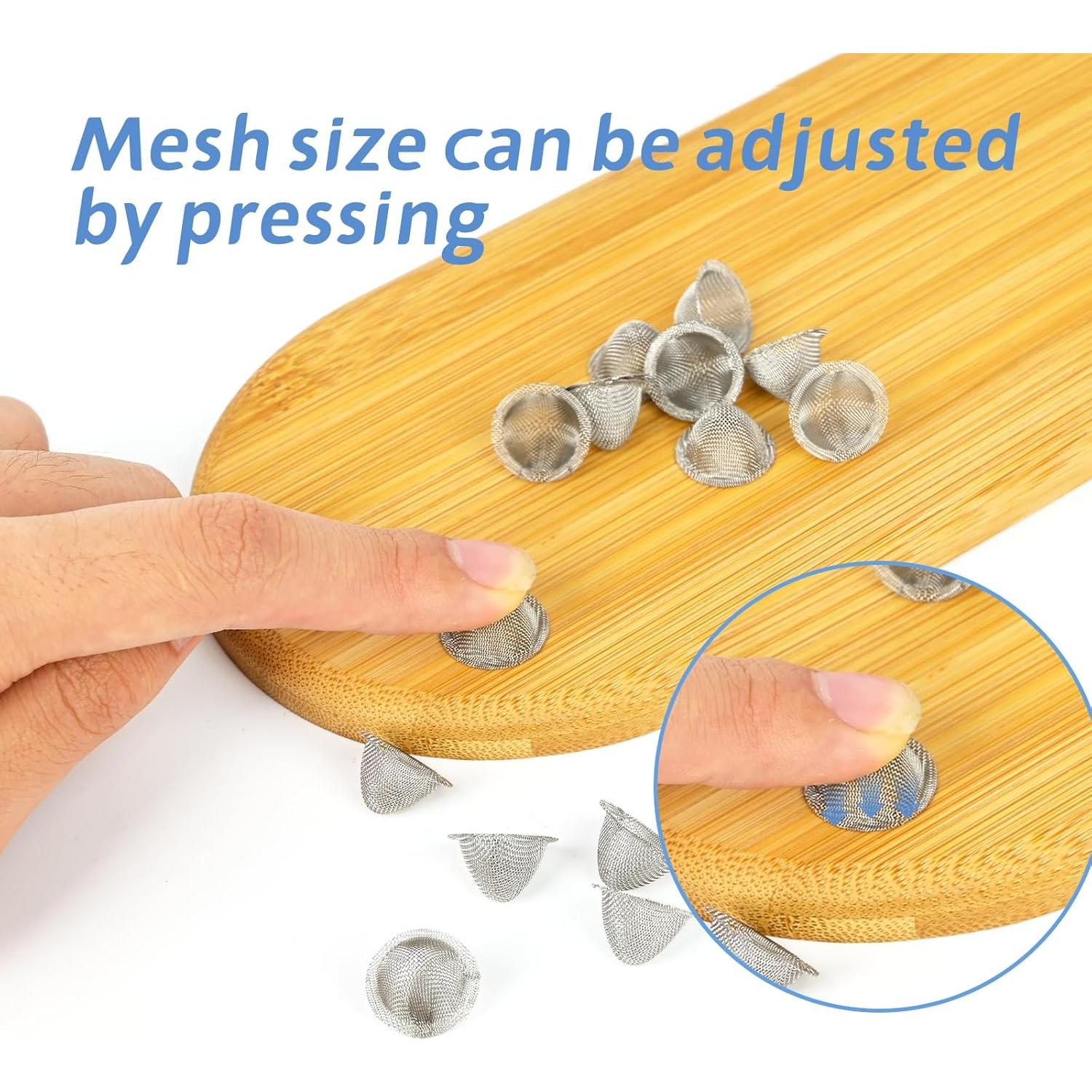 50 Pantallas de Tubo Acero Inoxidable Kojcijs 1.6 cm Reutilizables