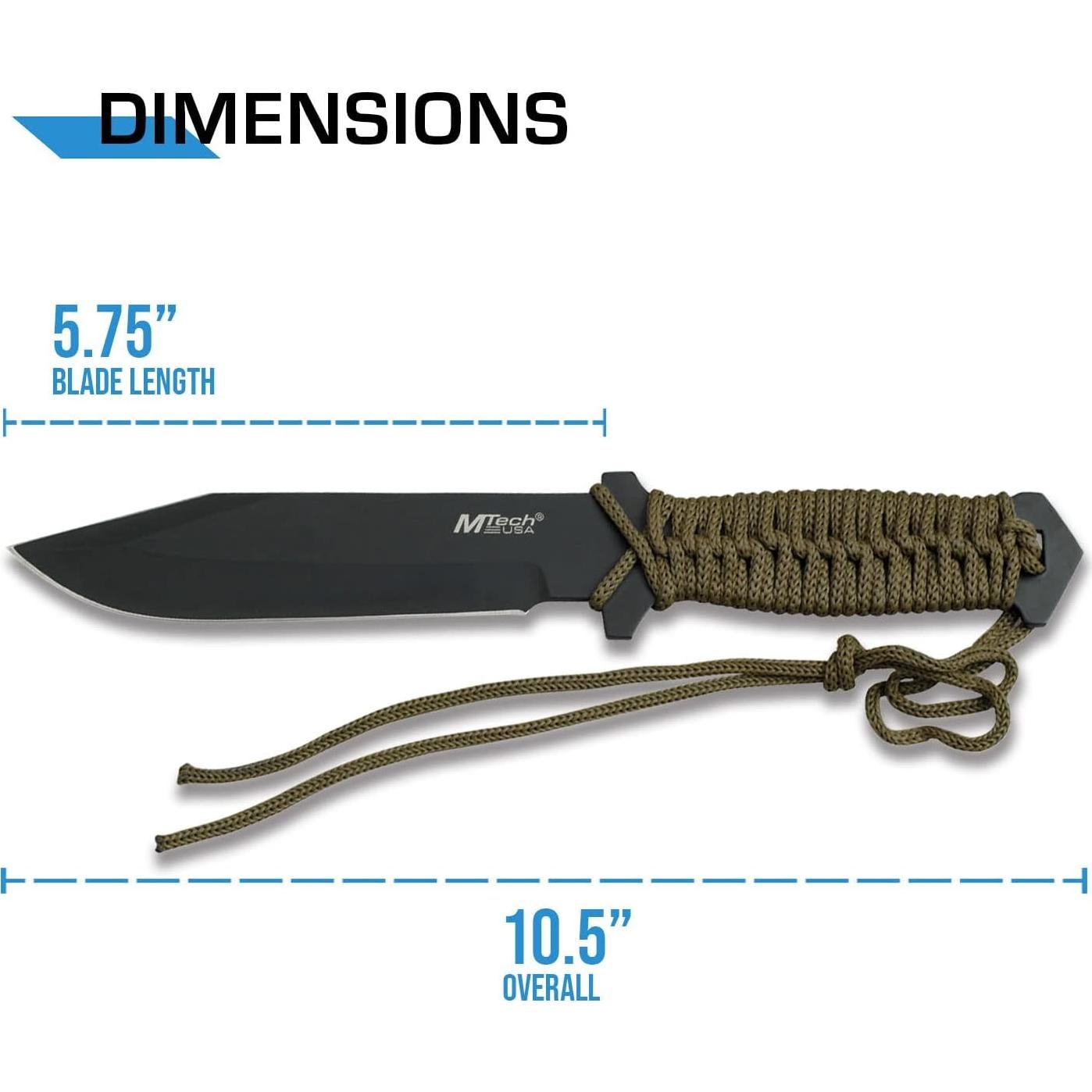 Cuchillo de Hoja Fija MTech USA MT-528C Acero Inoxidable 14.61 cm
