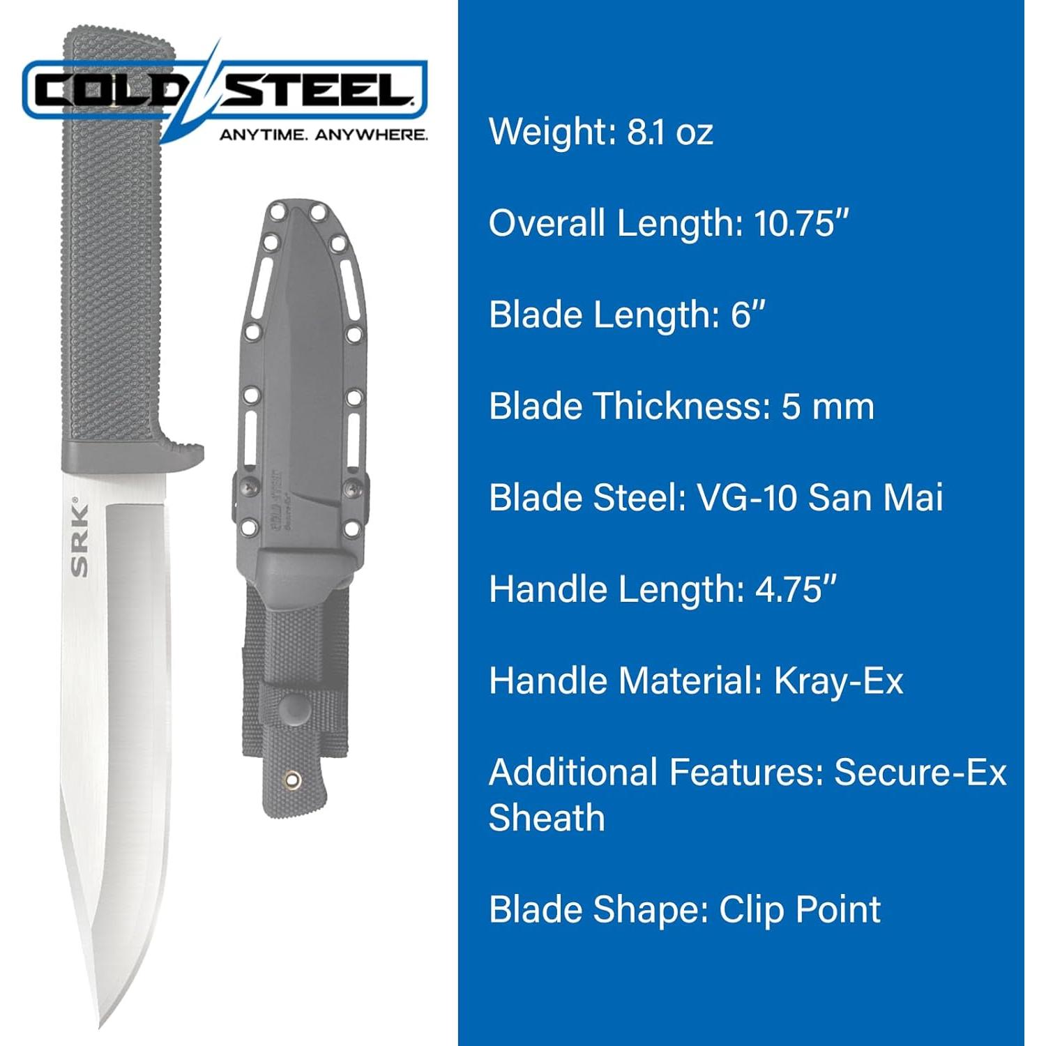 Cuchillo Táctico Cold Steel SRK 15.24 cm VG-10 San Mai