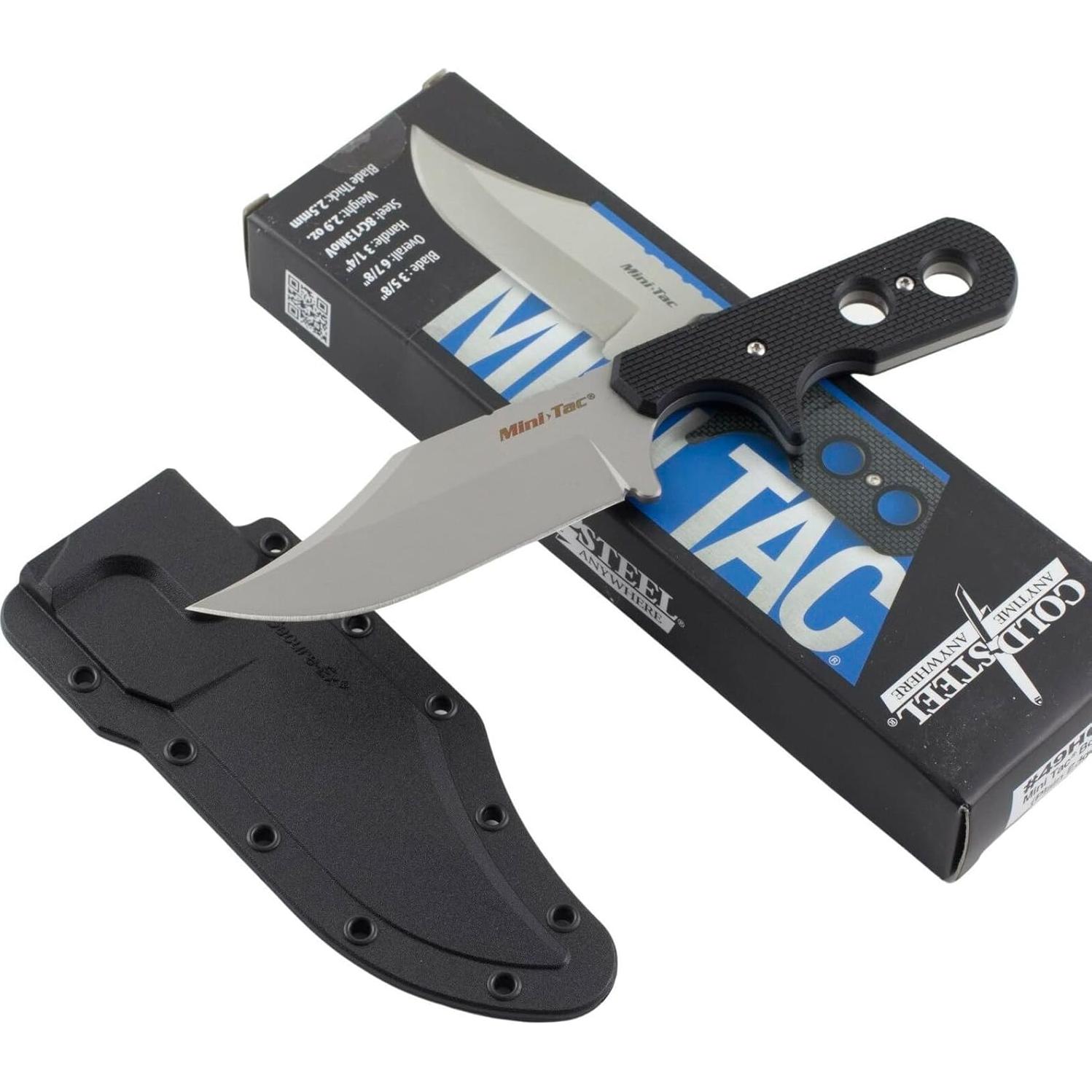 Cuchillo Cold Steel Mini Tac Bowie 9,21 cm Fijo con Funda