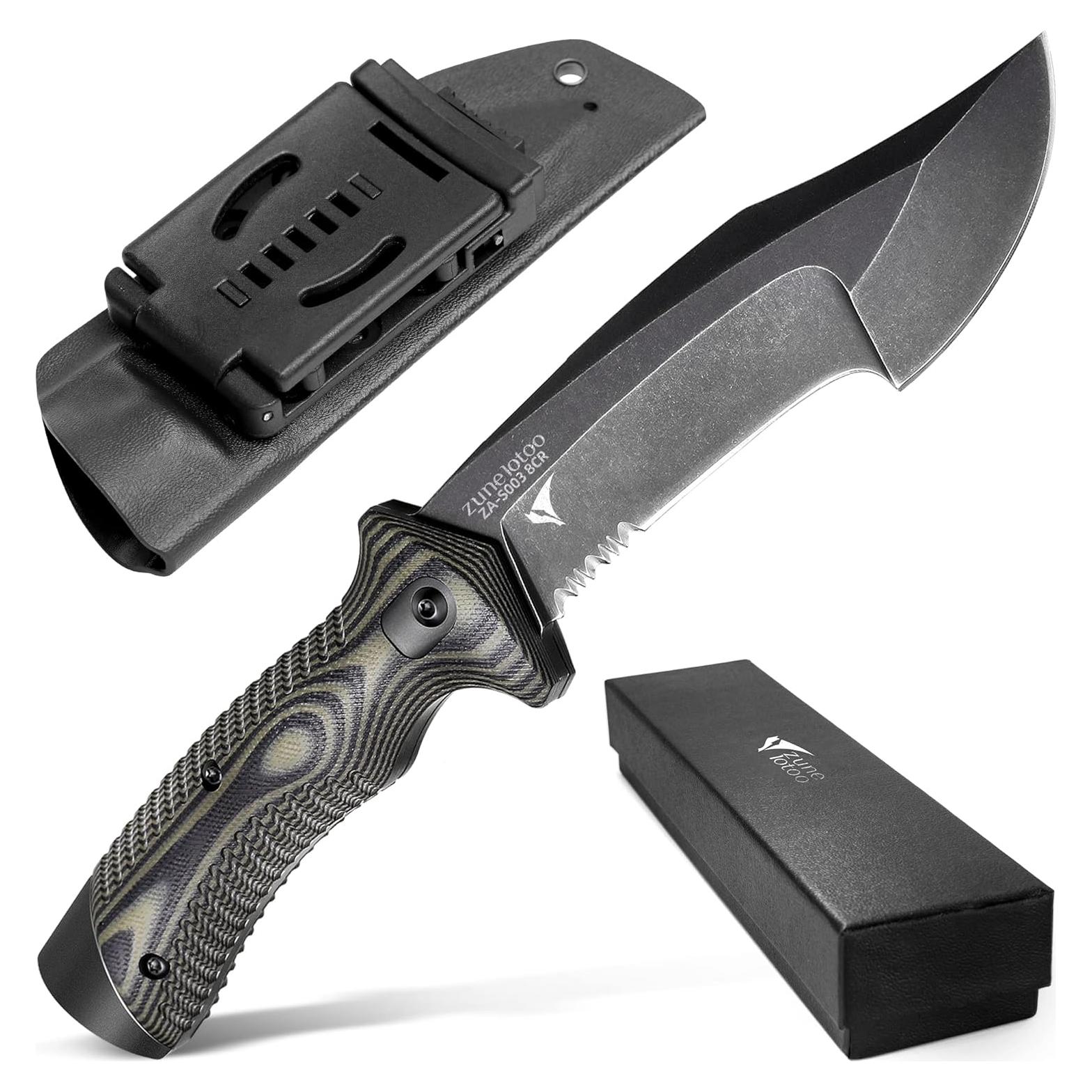 Cuchillo Táctico ZUNE LOTOO Bowie 23.88 cm con Funda Kydex