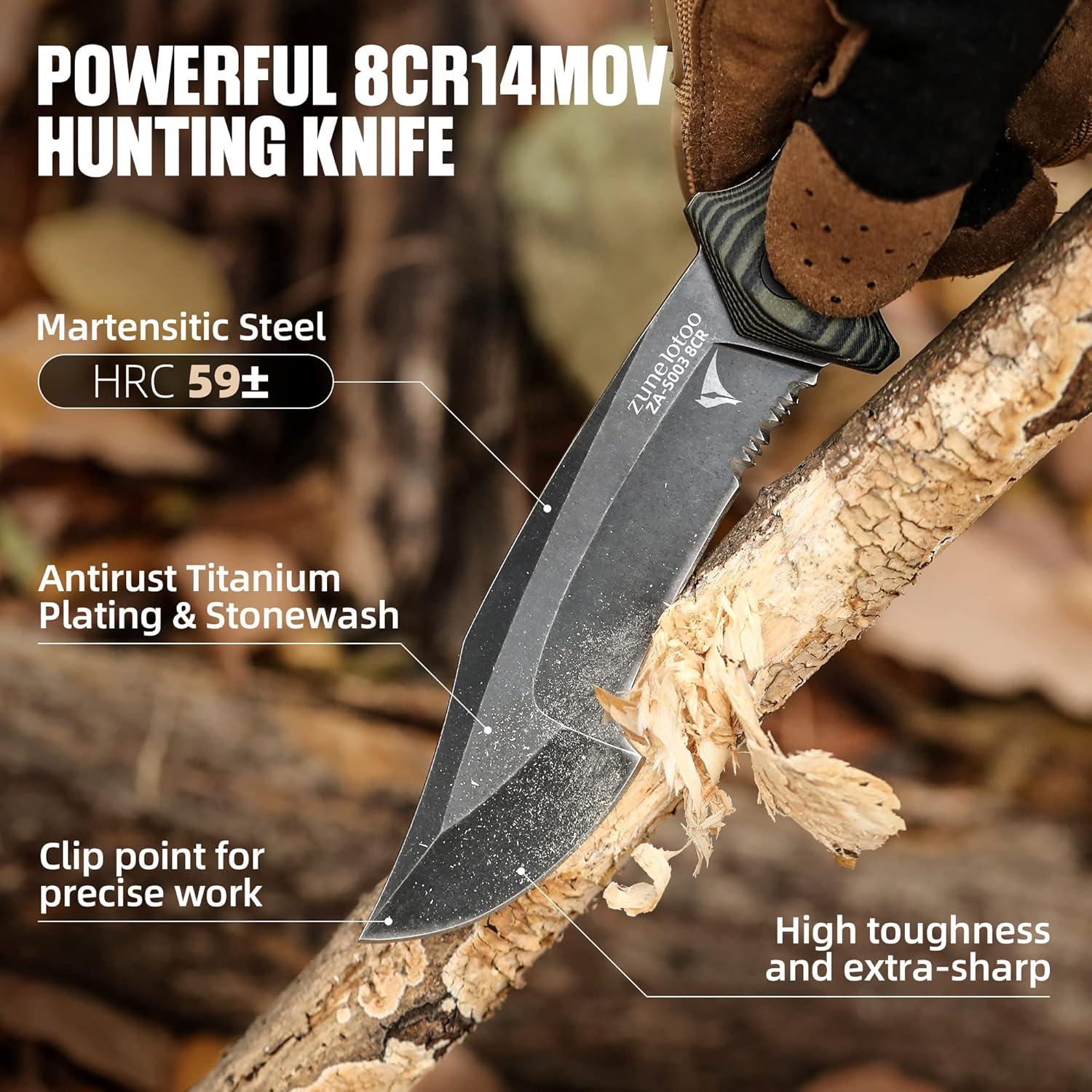 Cuchillo Táctico ZUNE LOTOO Bowie 23.88 cm con Funda Kydex