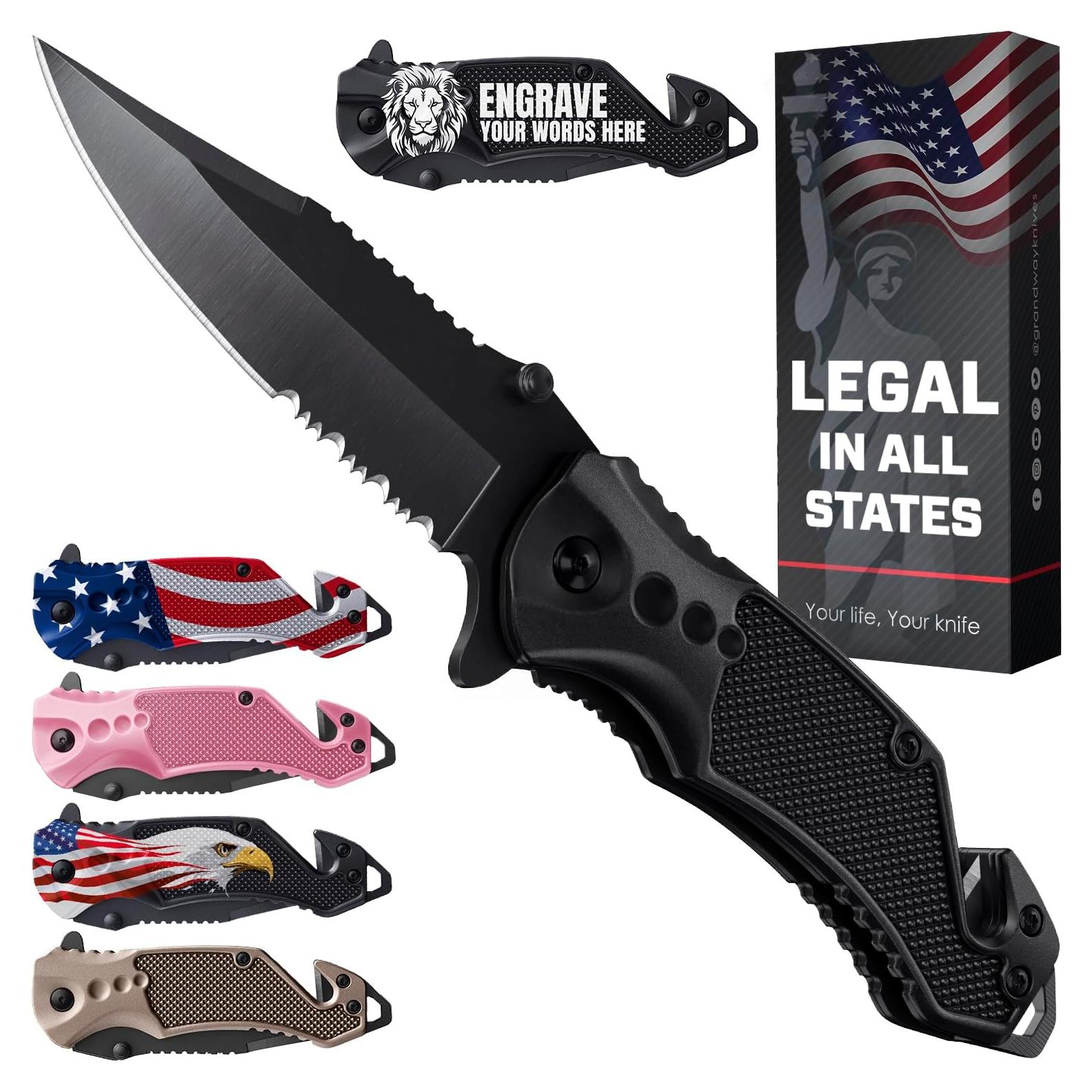 Cuchillo de bolsillo GOOD WORKER 7.49 cm con rompevidrios