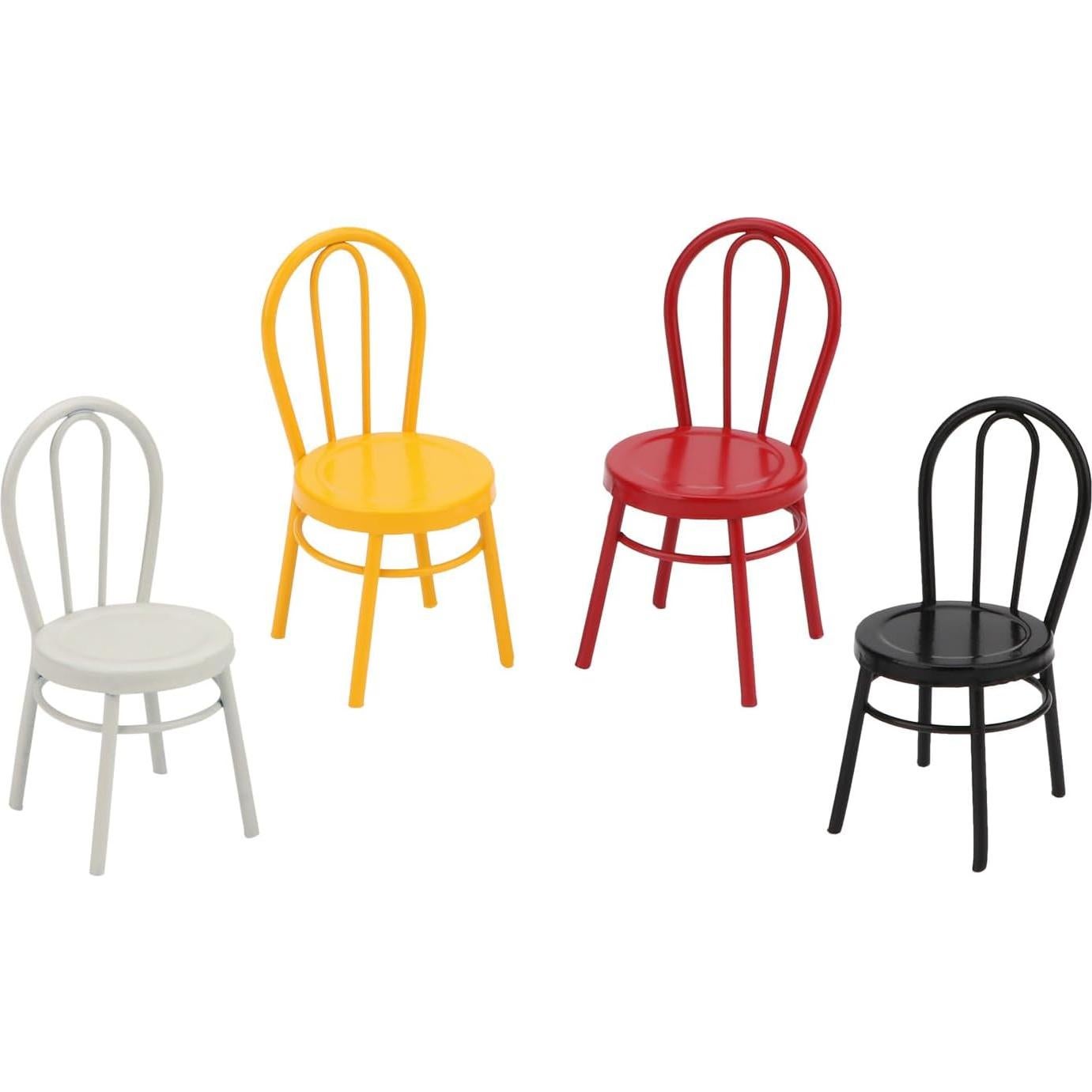 Juego 2 Sillas Miniatura Bistro Cutemini Hierro Amarillo 8.2cm