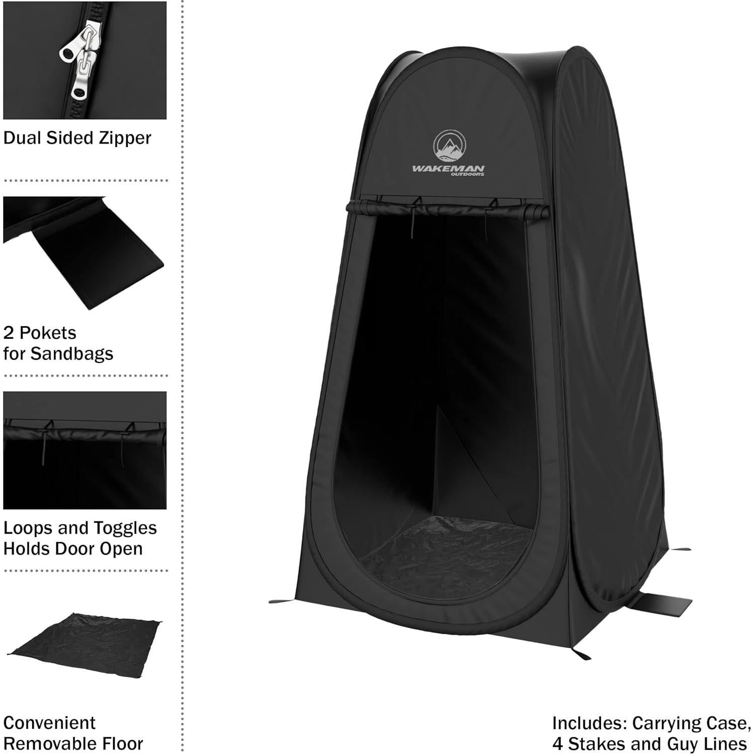 Carpa de Privacidad Portátil Wakeman 1 Persona Ducha Camping