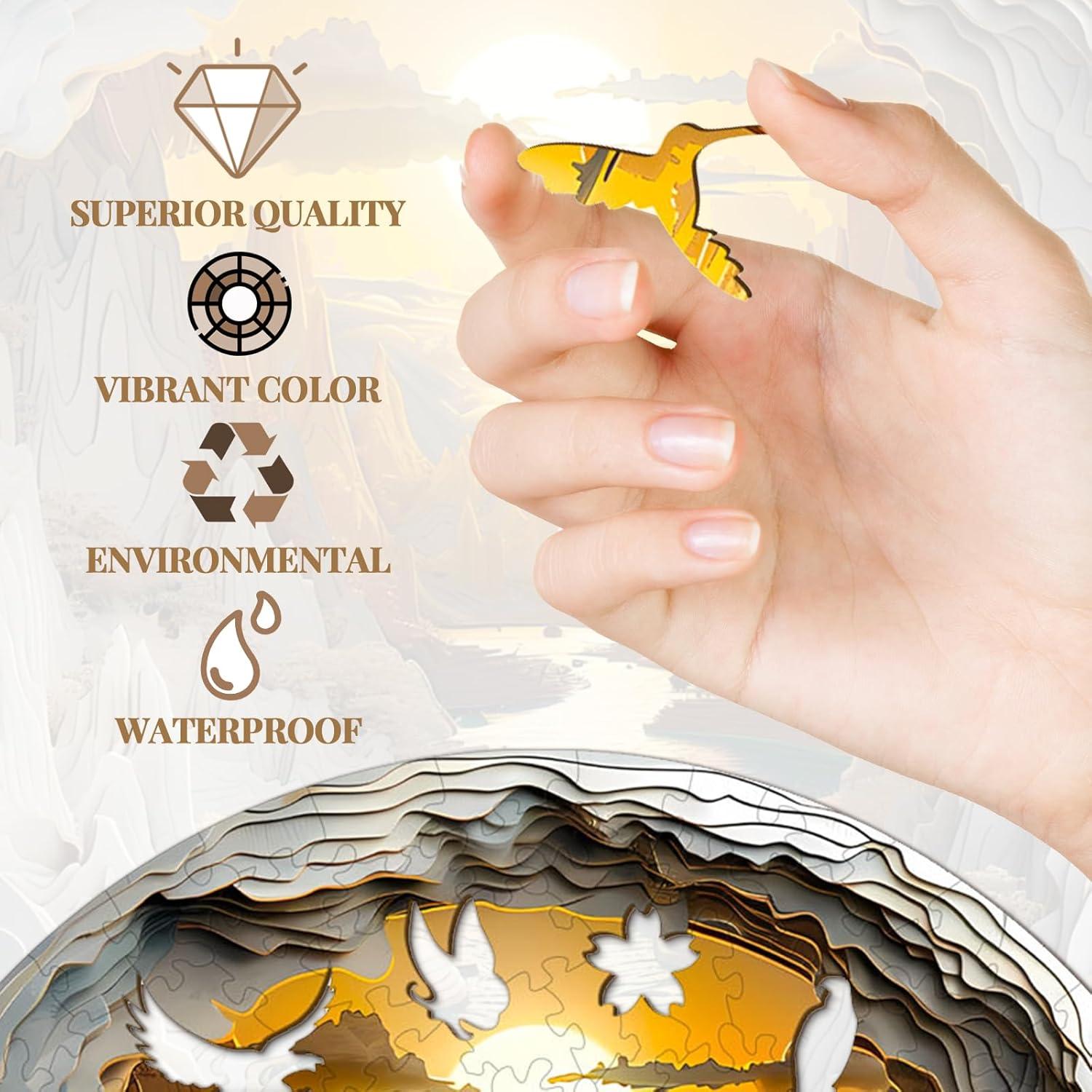 Rompecabezas de Madera Welsky 3D 21.6x21.6cm 100 Piezas