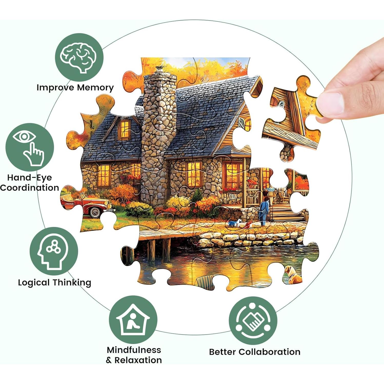 Rompecabezas 300 Piezas WSCXSC Bosque Amarillo 52x38 cm