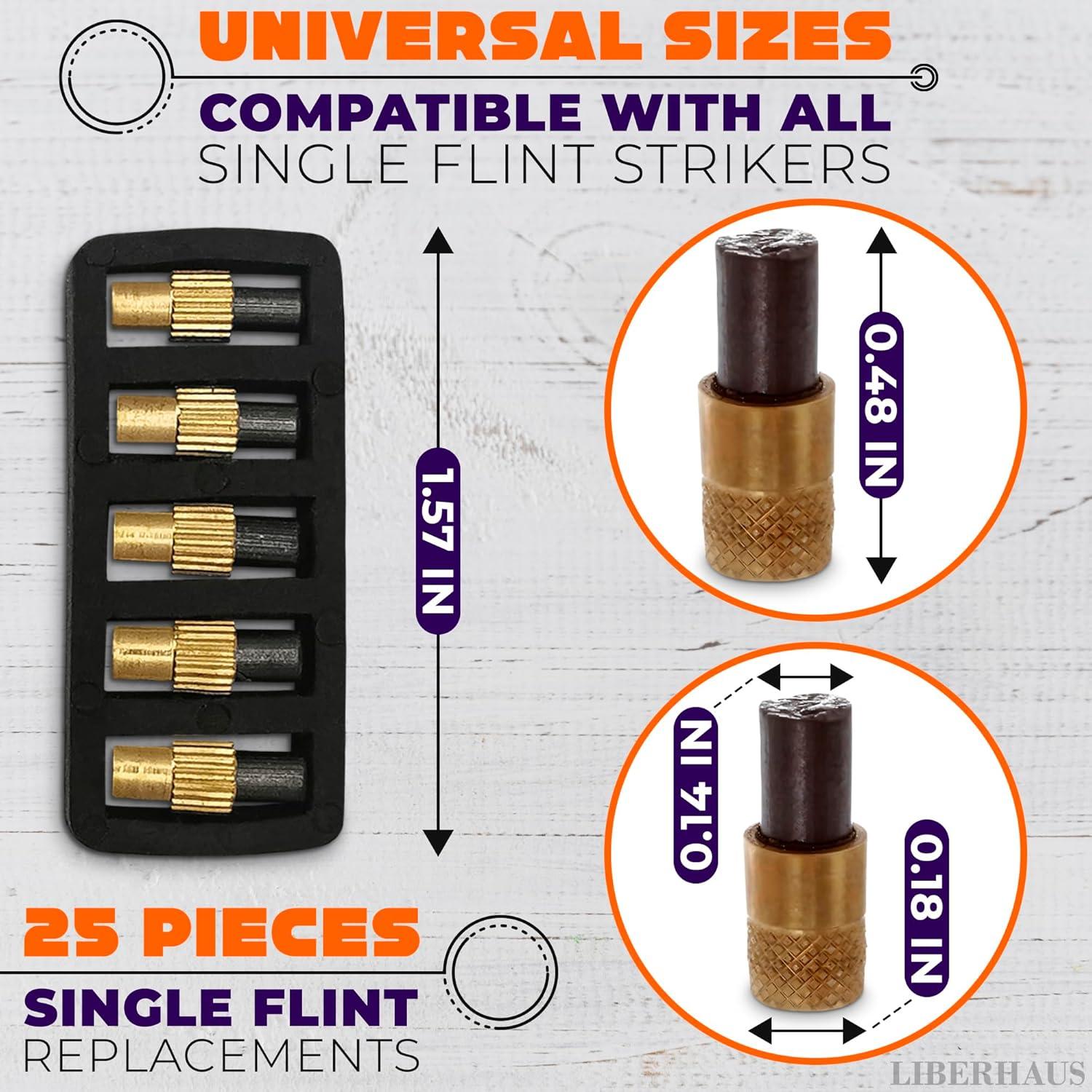 25 Piezas Chisperos de Piedra LIBERHAUS para Antorchas