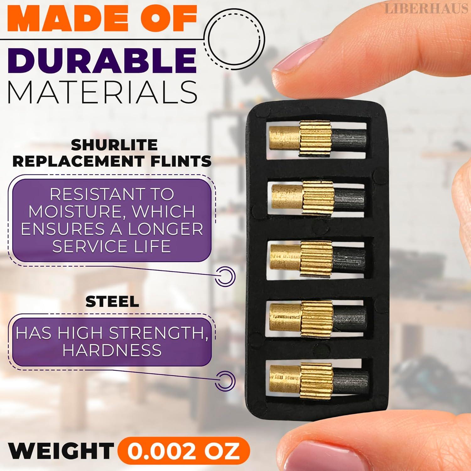 25 Piezas Chisperos de Piedra LIBERHAUS para Antorchas