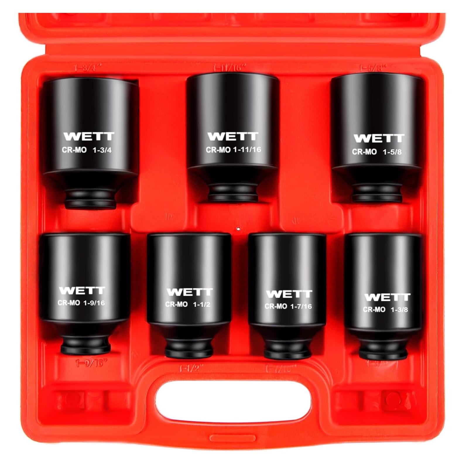 Juego de Enchufes de Impacto Profundos WETT 7 Piezas 1-3.5 a 4.4 cm