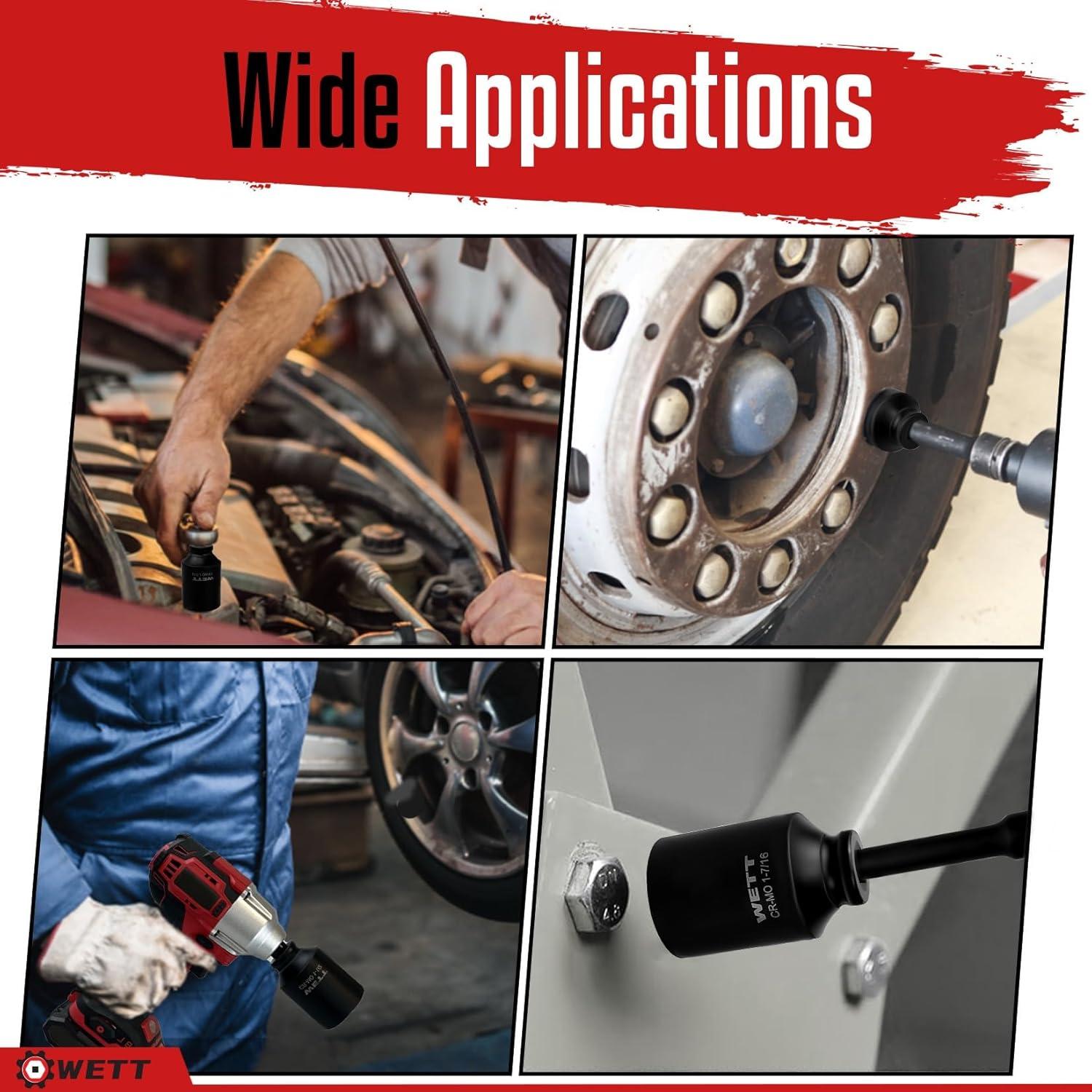 Juego de Enchufes de Impacto Profundos WETT 7 Piezas 1-3.5 a 4.4 cm