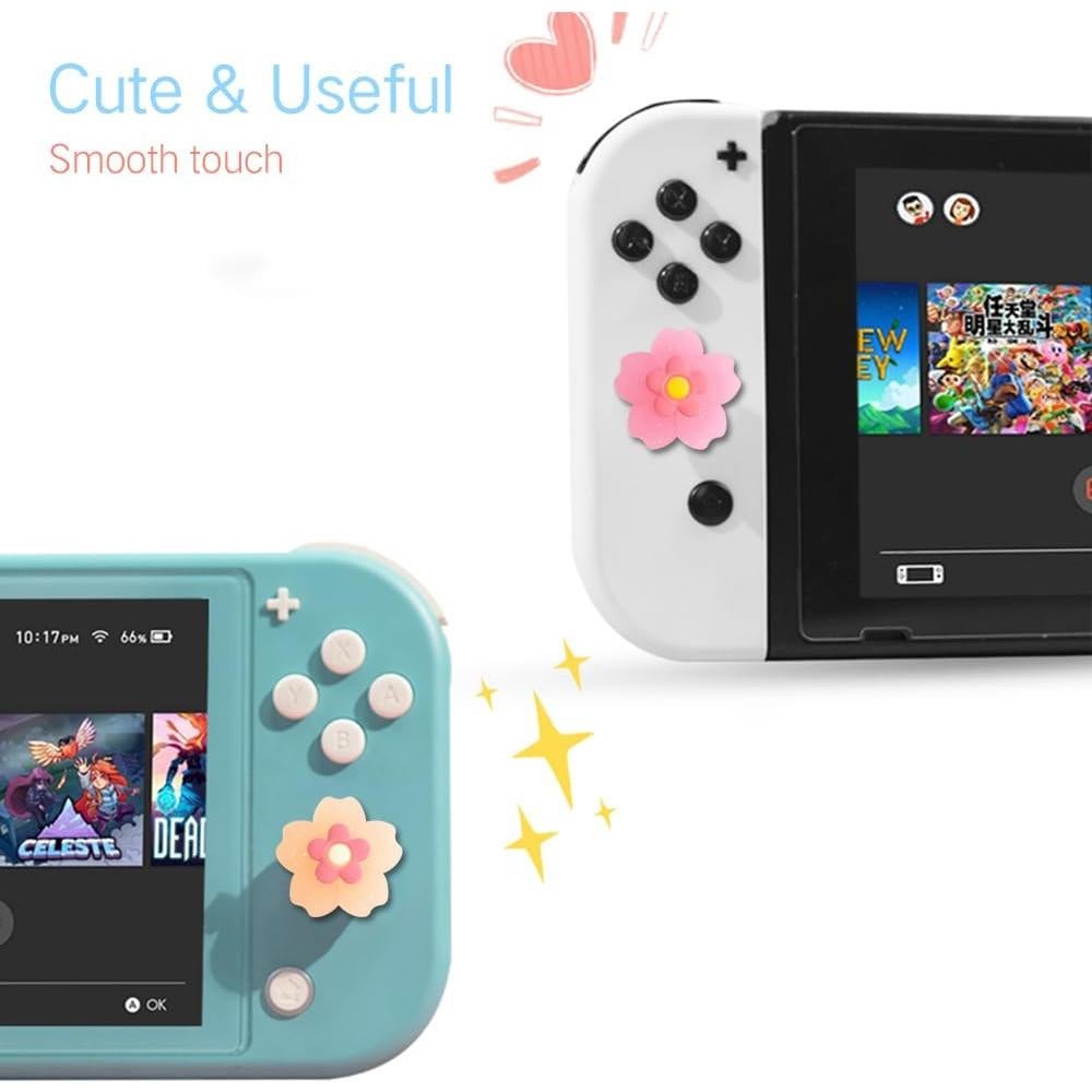 Tapas de Agarre para Joycon PERFECTSIGHT Sakura Rosa Naranja