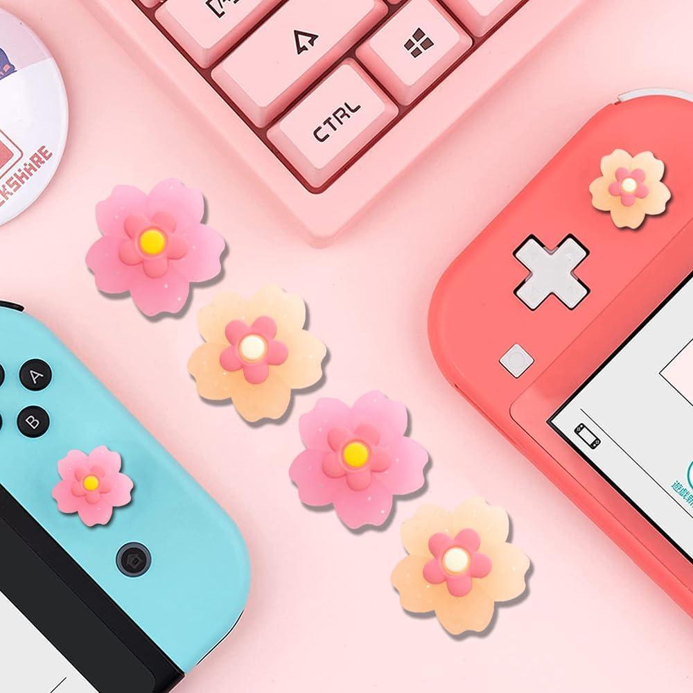 Tapas de Agarre para Joycon PERFECTSIGHT Sakura Rosa Naranja