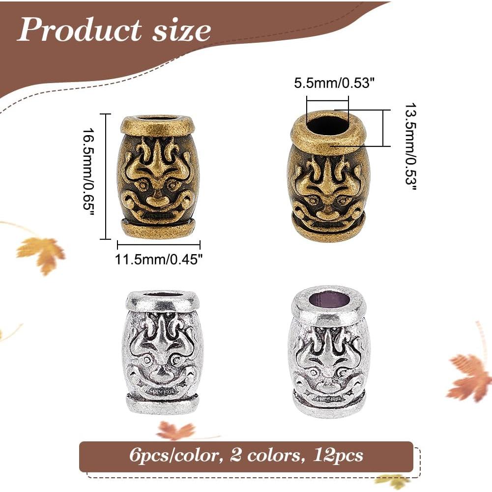 Perlas de Paracord NBEADS 12 Pcs Aleación Vintage 16.5mm