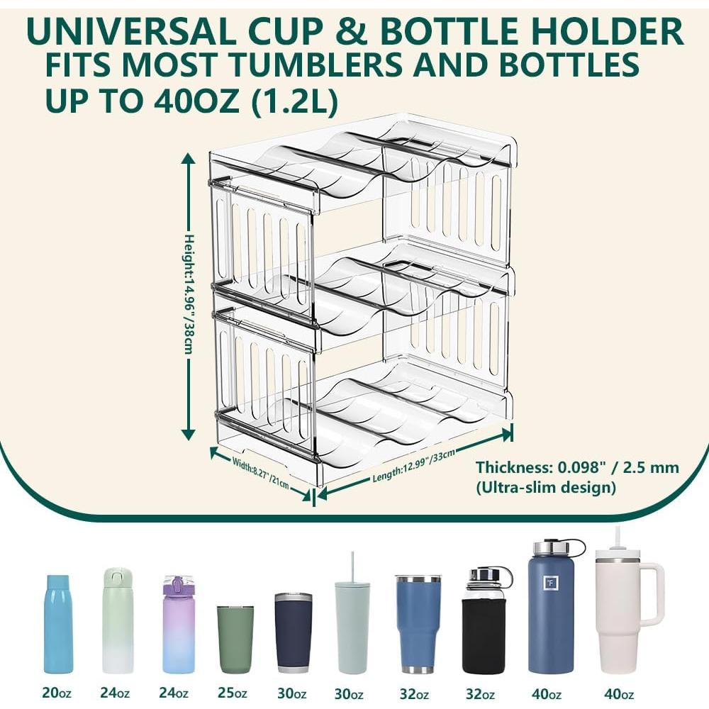 Organizador de Botellas de Agua 3 Niveles Genérico Transparente