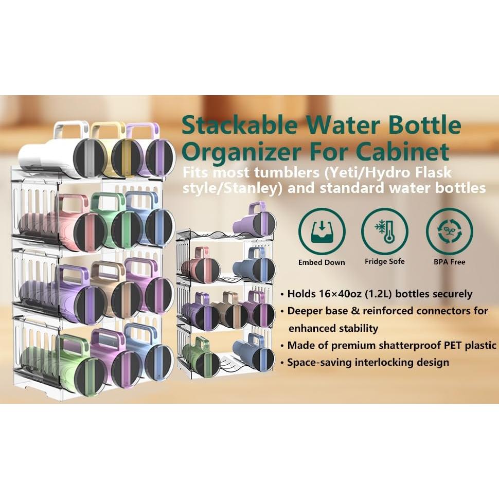 Organizador de Botellas de Agua 3 Niveles Genérico Transparente