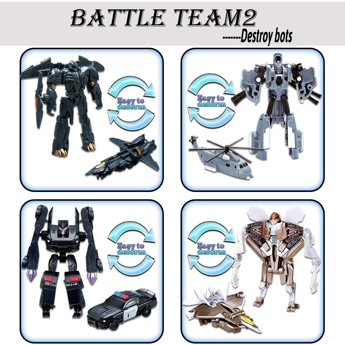 Conjunto de 8 Mini Juguetes Robot de Coche Barely Direct