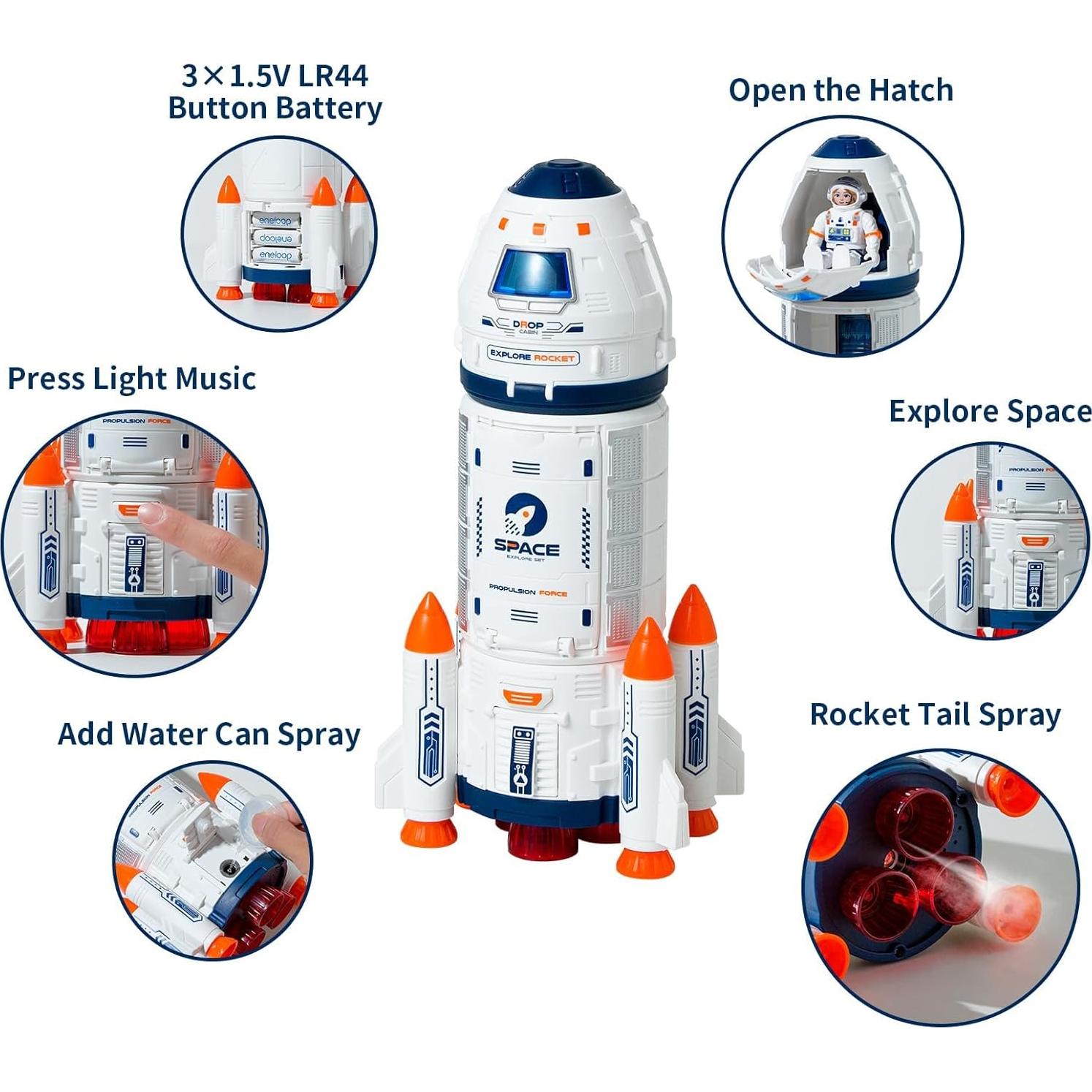 Juguete Cohete Espacial Wbzle con Astronauta y Efectos