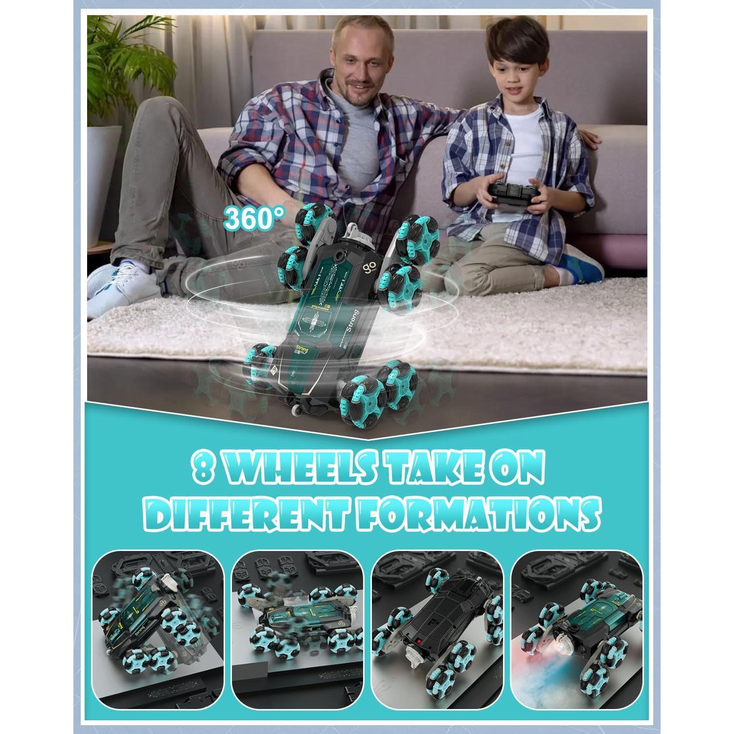 Coche Acrobático RC ATHLERIA 8WD 360° Doble Lado para Niños