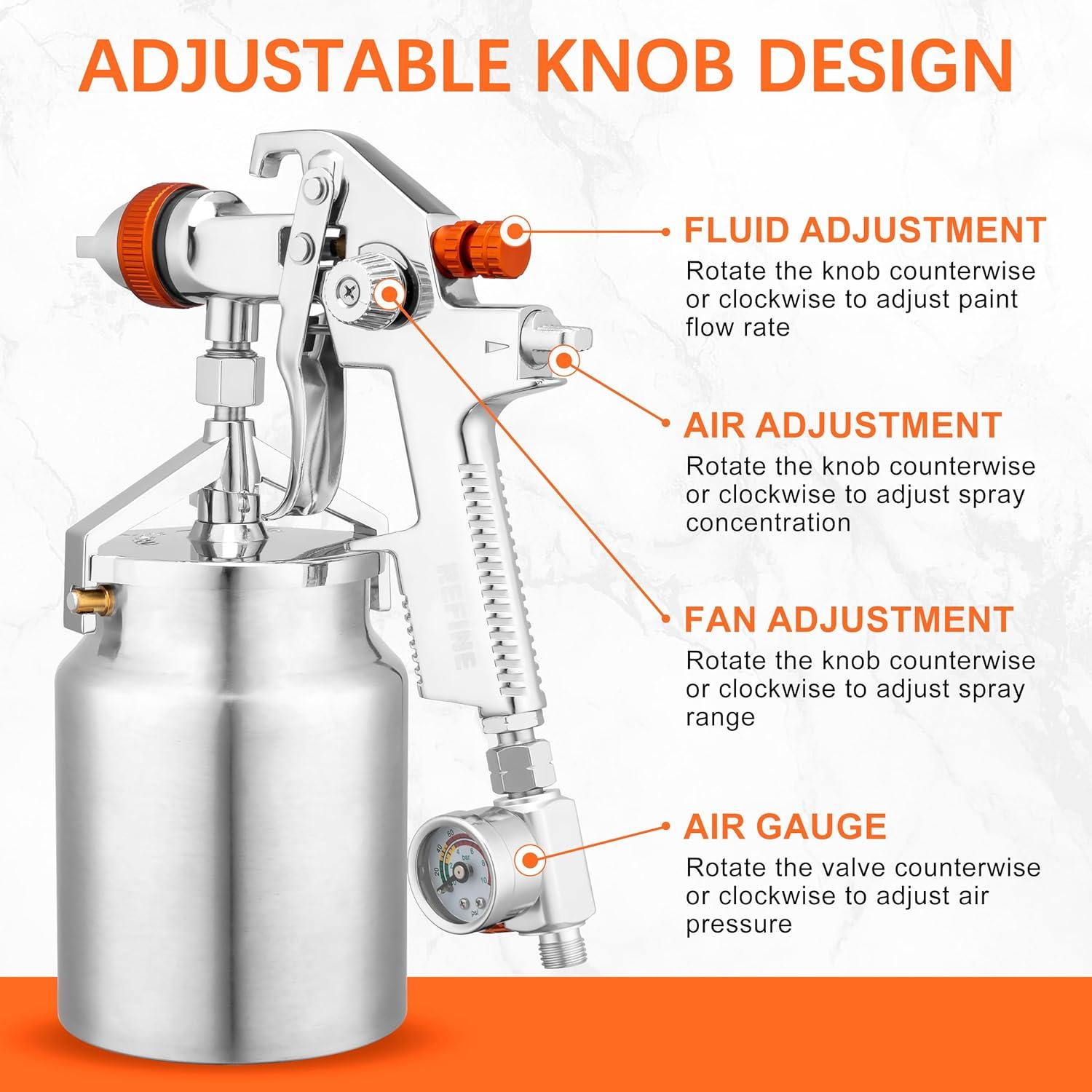 Pistola de Pulverización HVLP REFINE R827S 1000cc 1.7mm 2mm