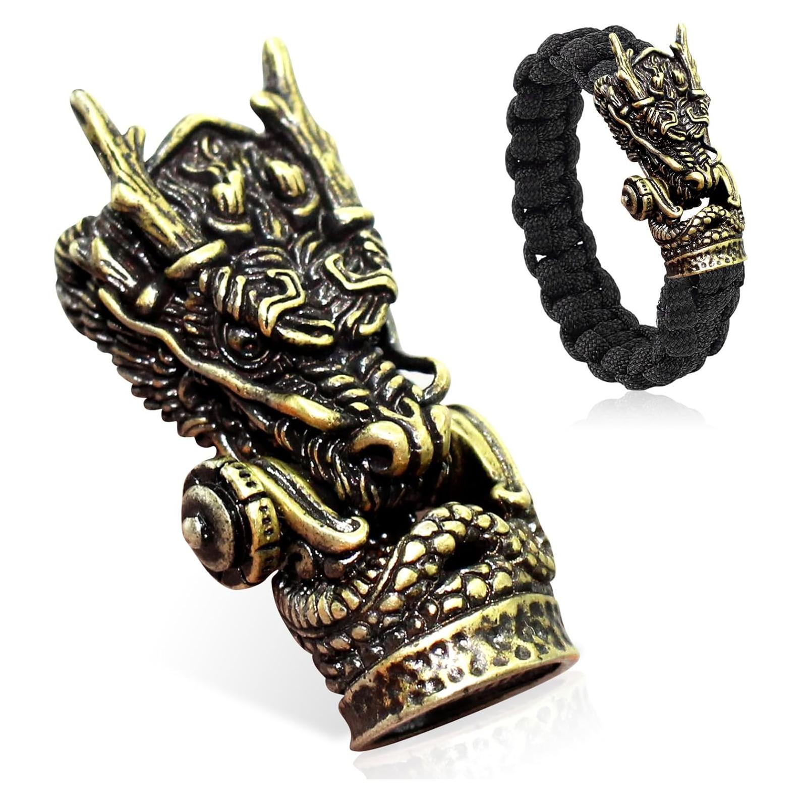 Hebillas de Paracord Dragón GeryVtee, Bronce Antiguo, 15x25x44mm