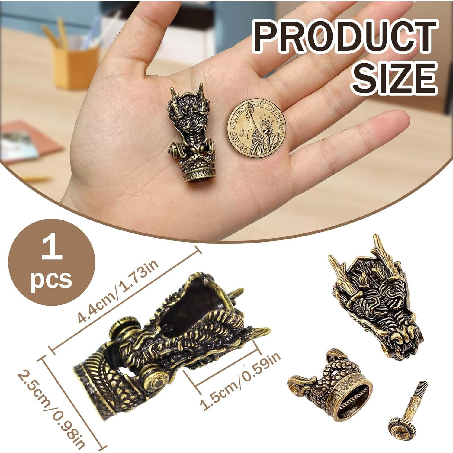 Hebillas de Paracord Dragón GeryVtee, Bronce Antiguo, 15x25x44mm