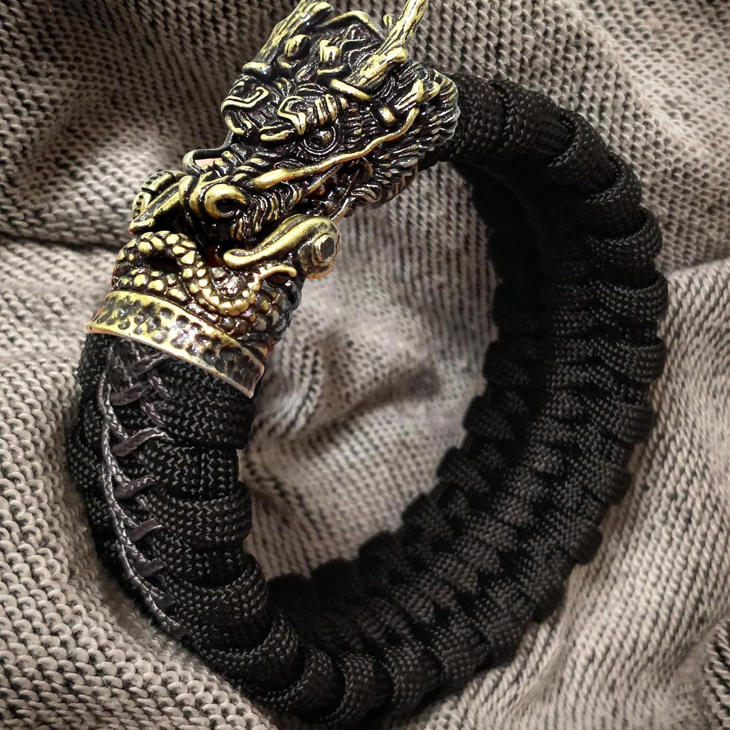 Hebillas de Paracord Dragón GeryVtee, Bronce Antiguo, 15x25x44mm