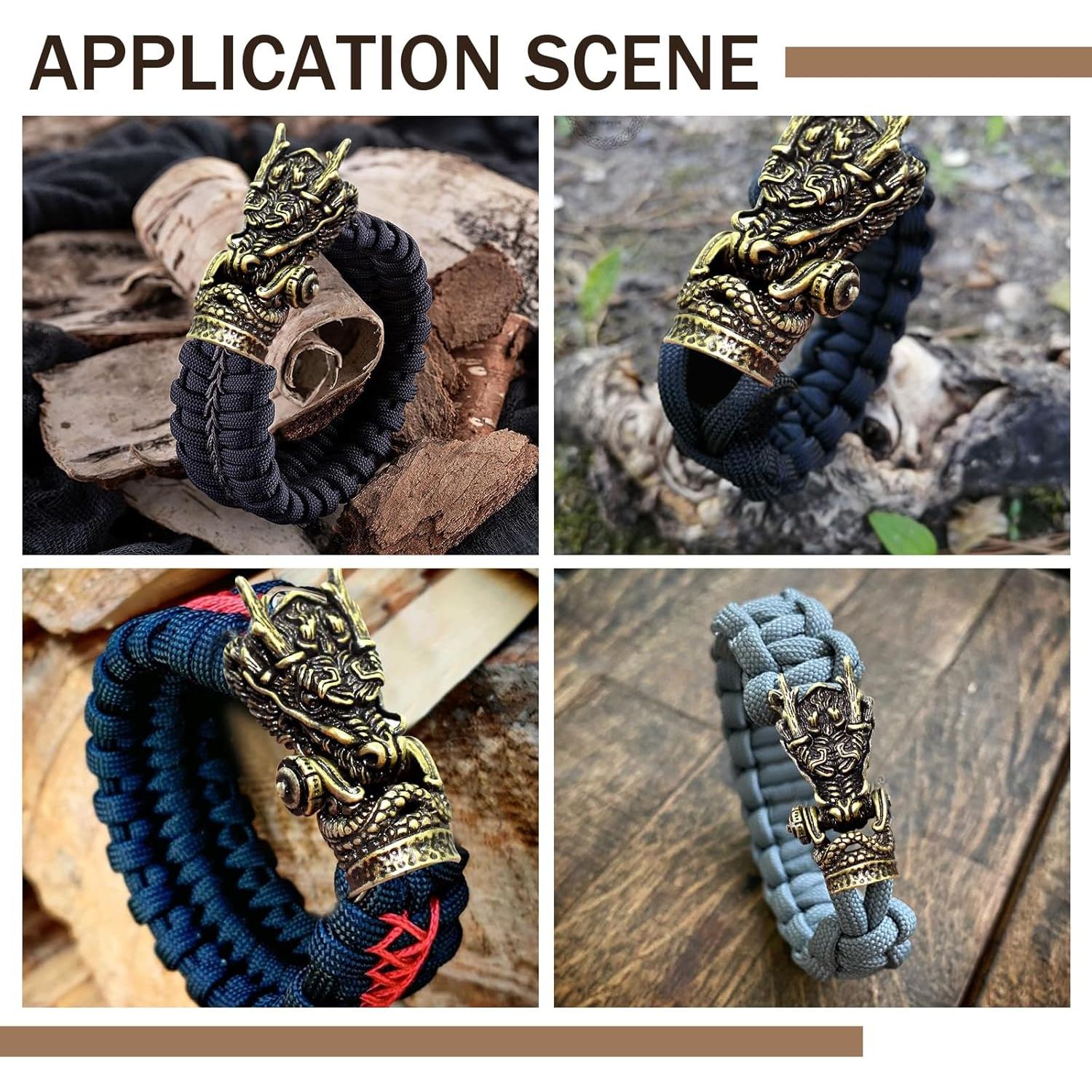 Hebillas de Paracord Dragón GeryVtee, Bronce Antiguo, 15x25x44mm