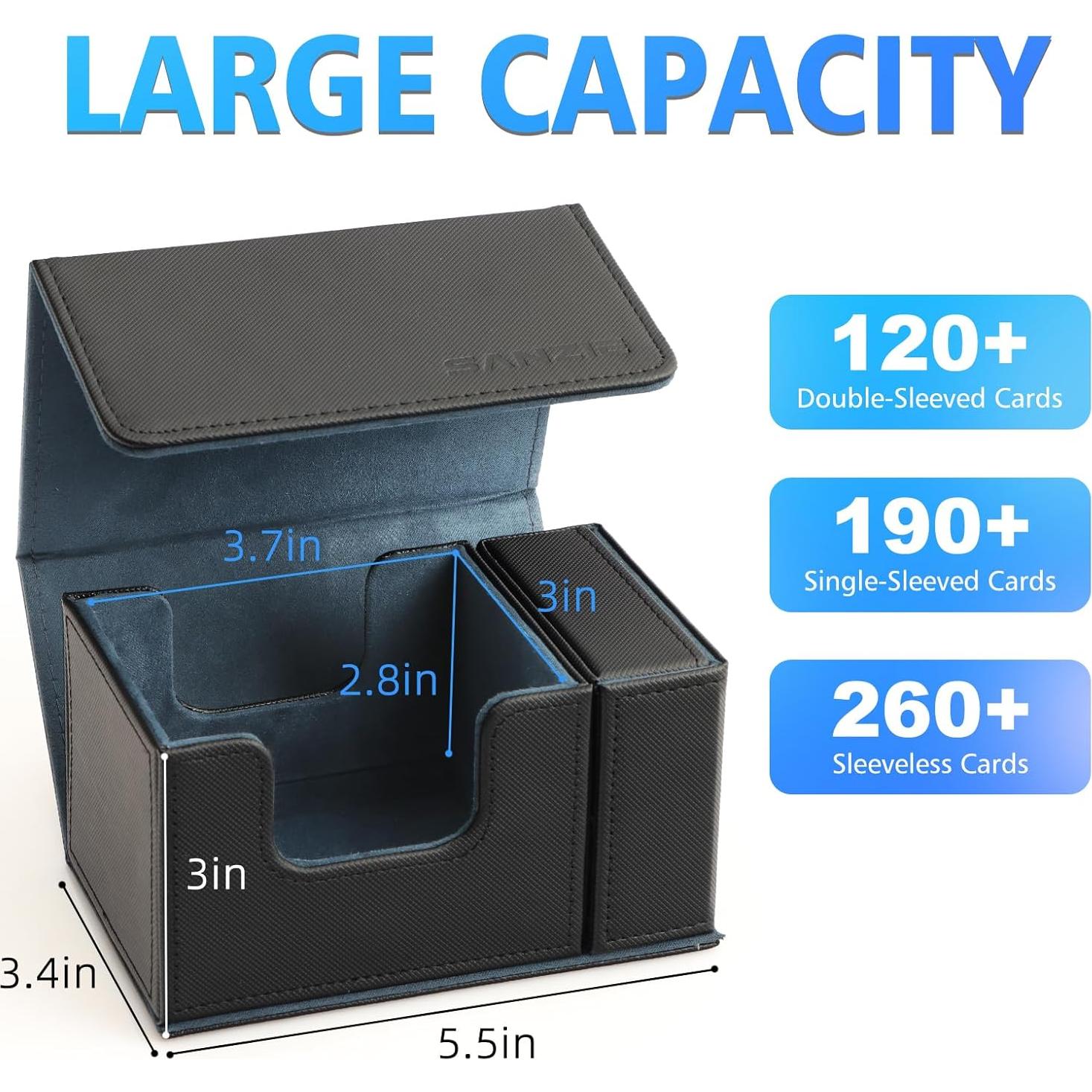 Caja de Barajas SANZIE con Bandeja de Dados Magnética 200+ Cartas