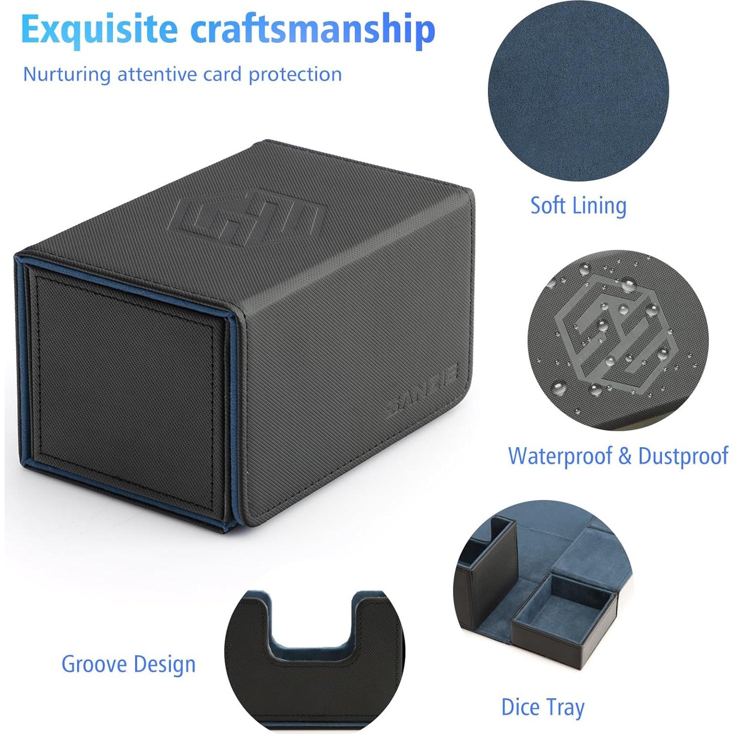 Caja de Barajas SANZIE con Bandeja de Dados Magnética 200+ Cartas