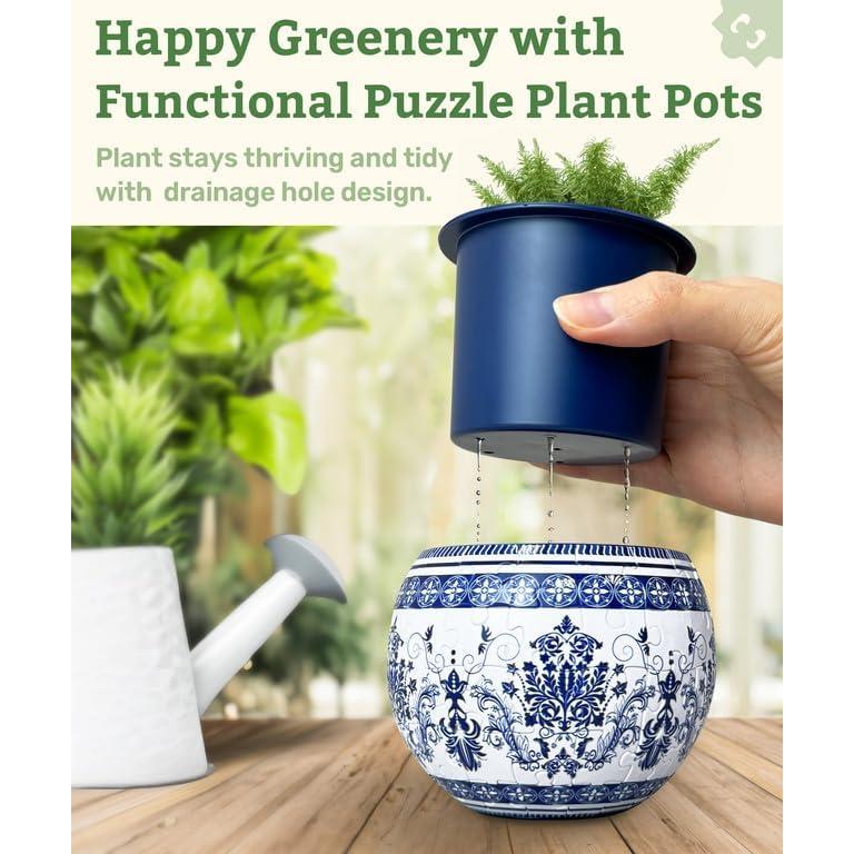 Rompecabezas 3D Macetero PieceRelax Azulejos Retro 10x10cm