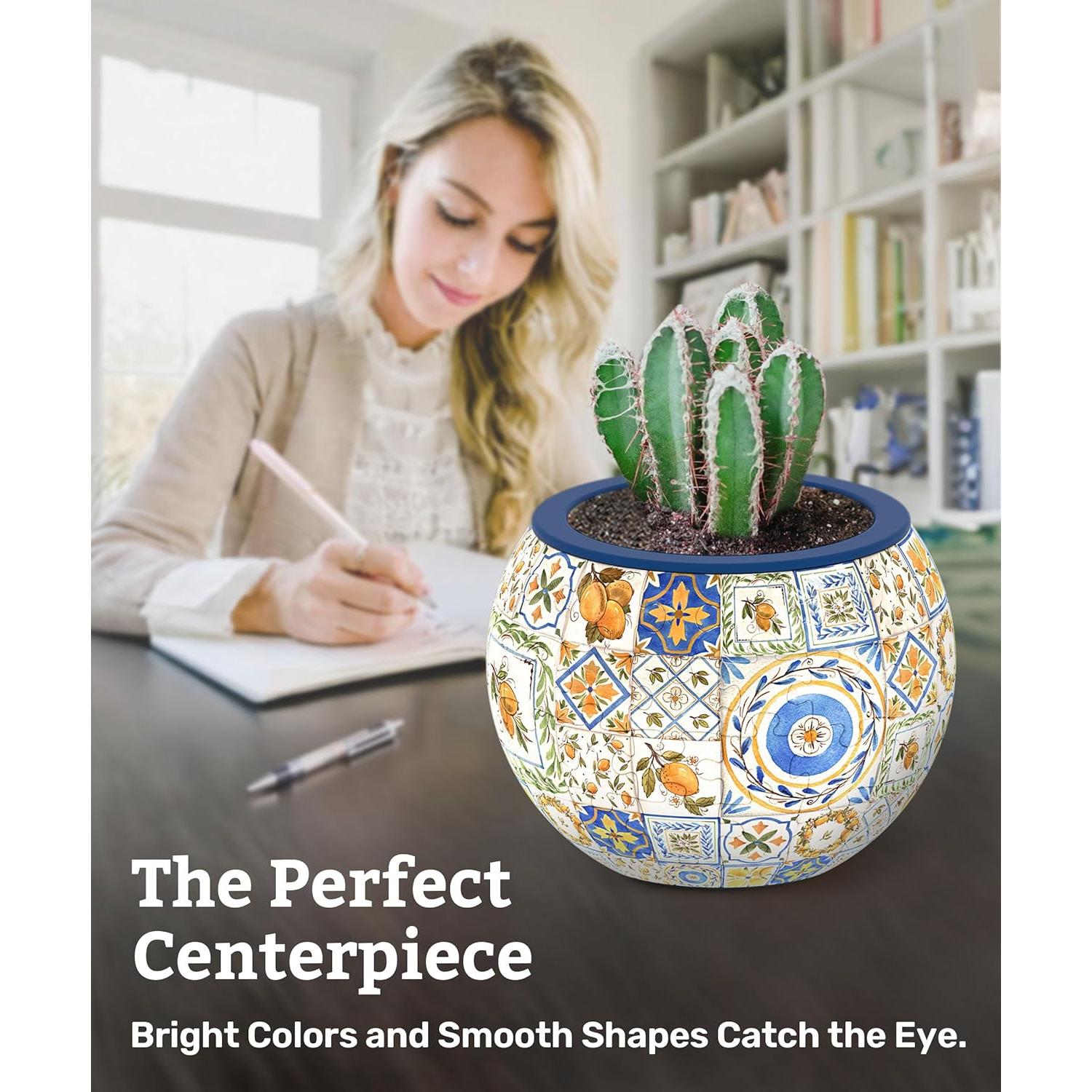 Rompecabezas 3D Macetero PieceRelax Azulejos Retro 10x10cm