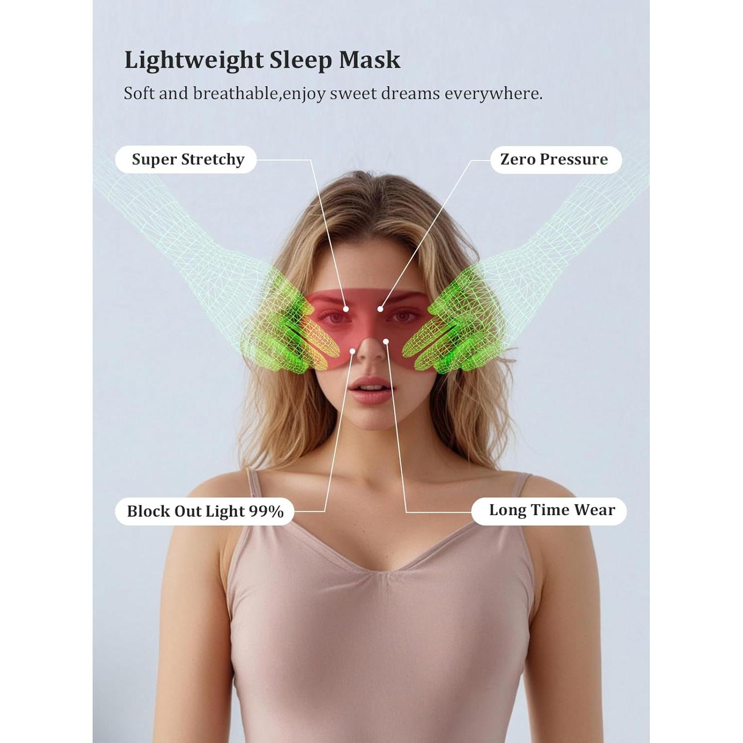 Sleep Mask for Women,Men,Kids-Light Blocking Eye Mask and Eye Covers,Breathable Blackout Sleeping Mask,Zero Pressure for All Sleep Positions,Travel & Yoga,7 Pack