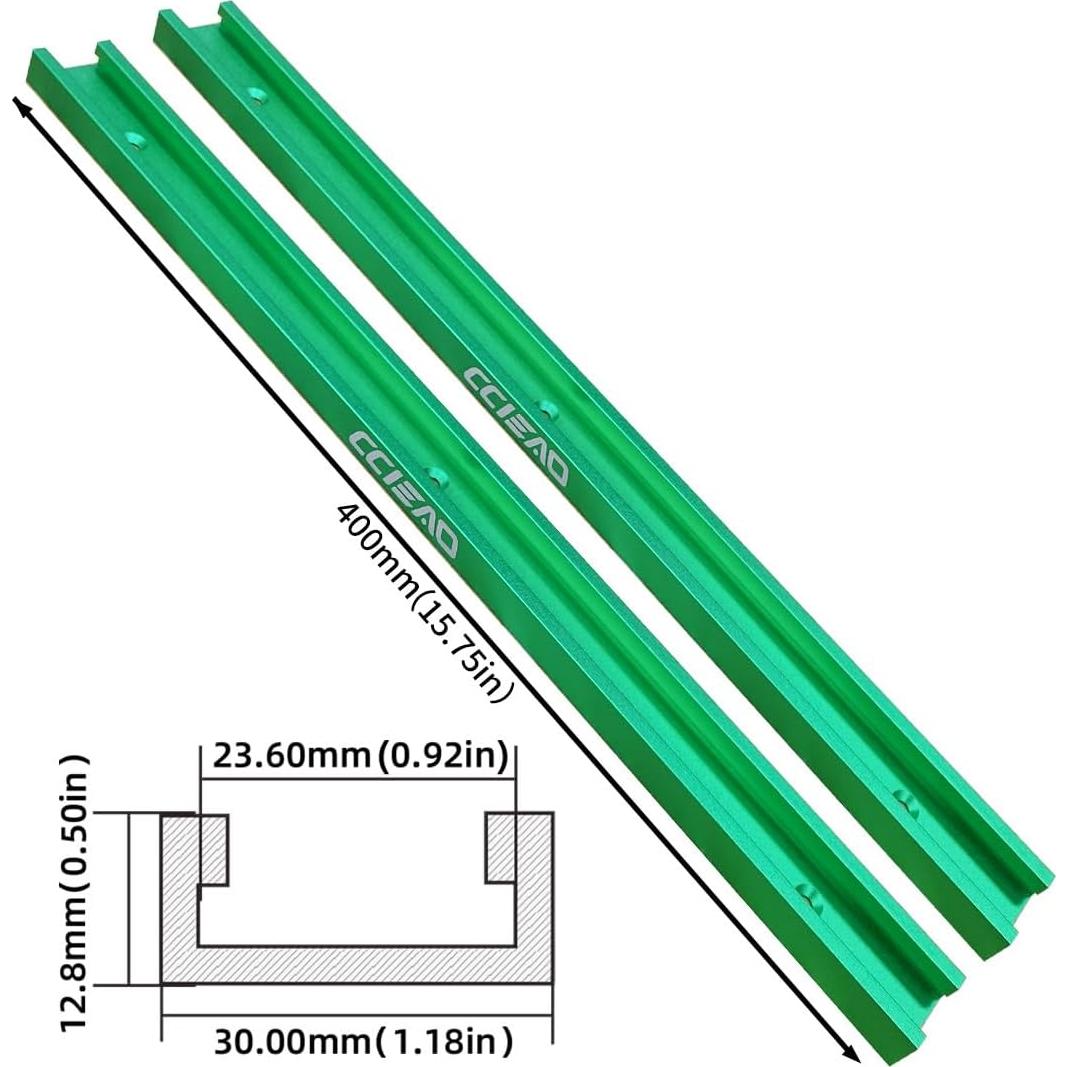 Carril T de Aluminio Anodizado CCIEAO 400mm para Carpintería