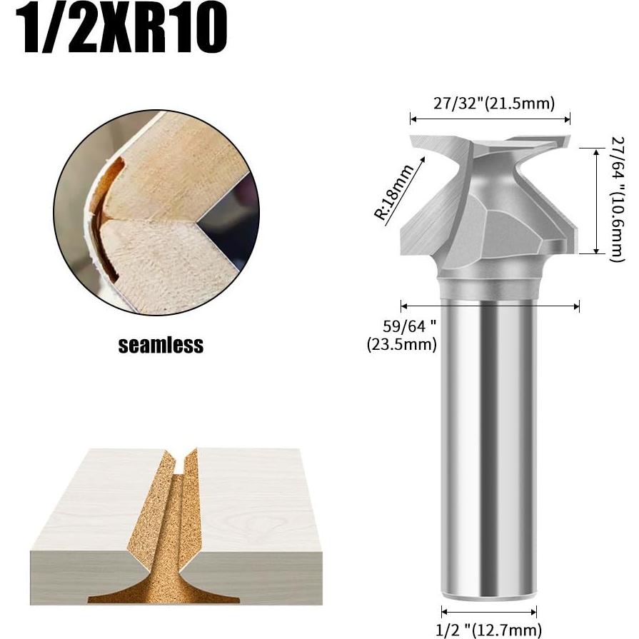 Brocas de Router de Curvatura 1/2" Socoje R10 para Madera