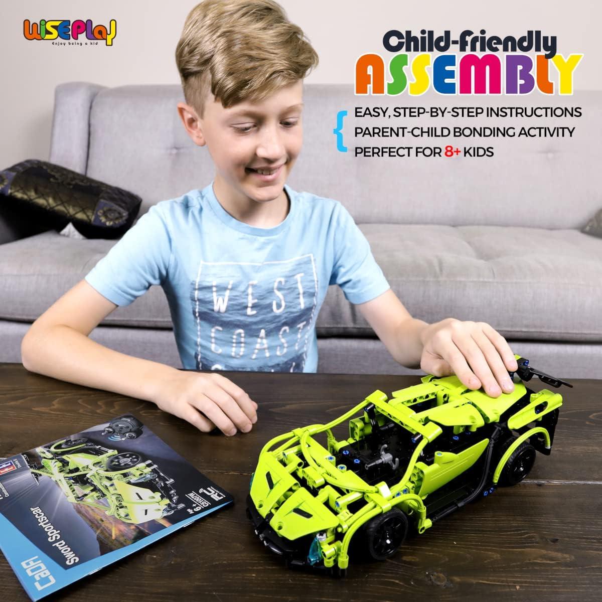 WISEPLAY Kit de Construcción Coche Teledirigido 453PCS STEM 8+