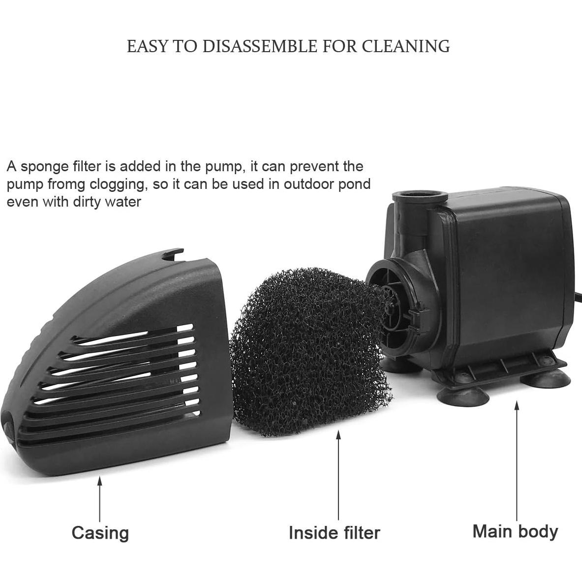 Bomba Sumergible COODIA 660GPH con Luz LED RGB y Filtro